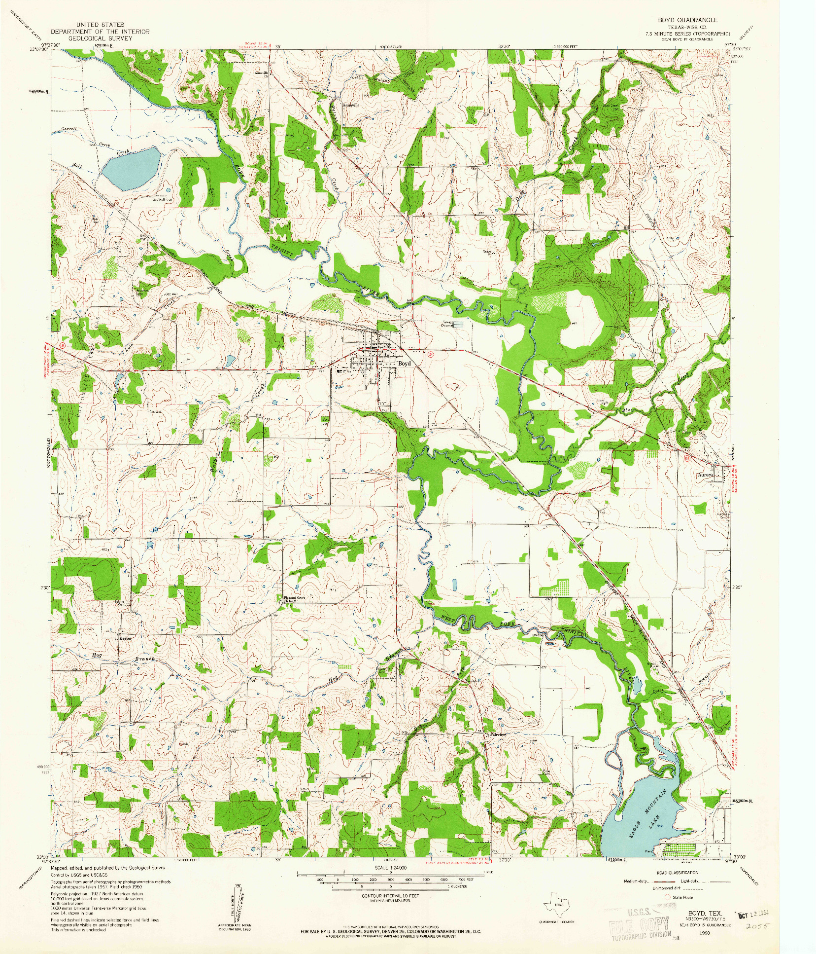 USGS 1:24000-SCALE QUADRANGLE FOR BOYD, TX 1960