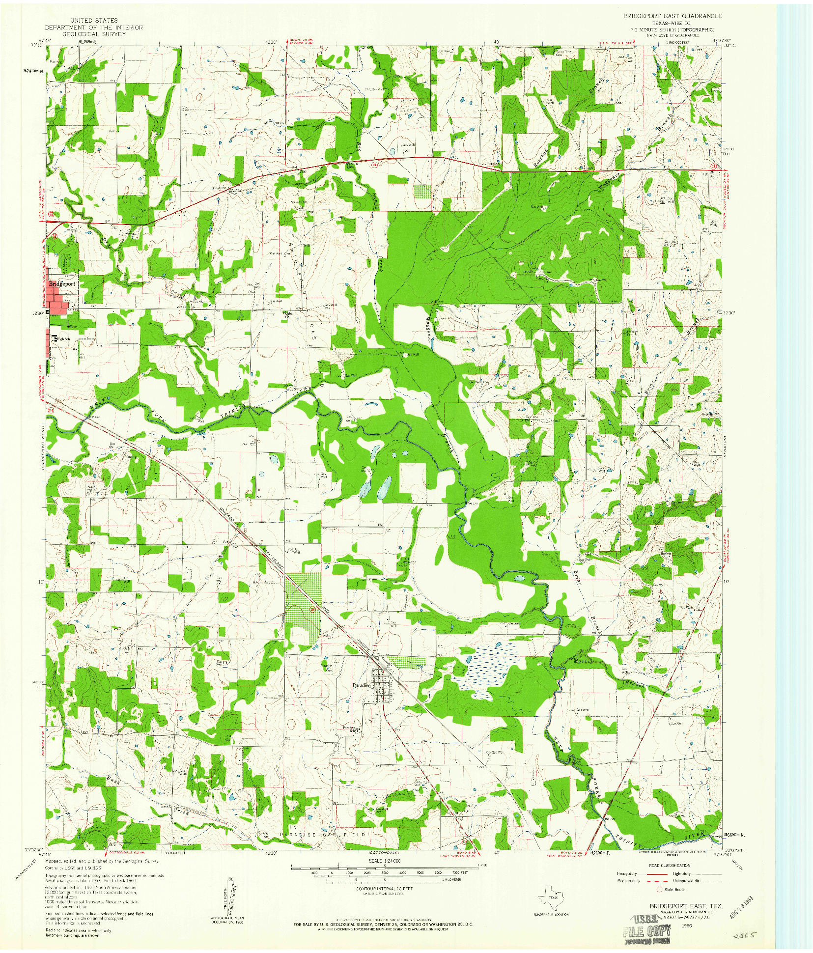 USGS 1:24000-SCALE QUADRANGLE FOR BRIDGEPORT EAST, TX 1960