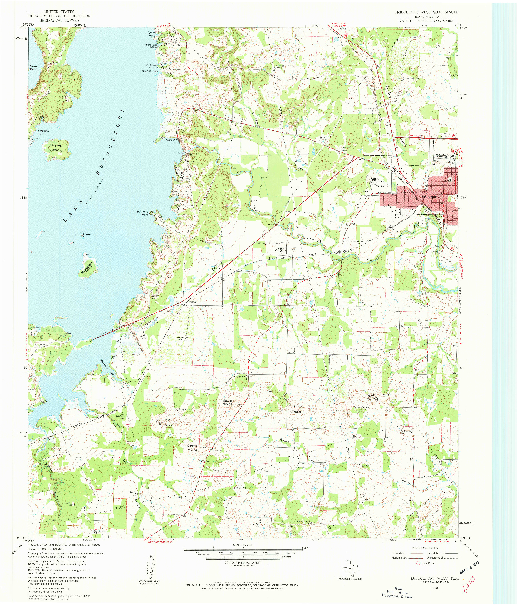 USGS 1:24000-SCALE QUADRANGLE FOR BRIDGEPORT WEST, TX 1960