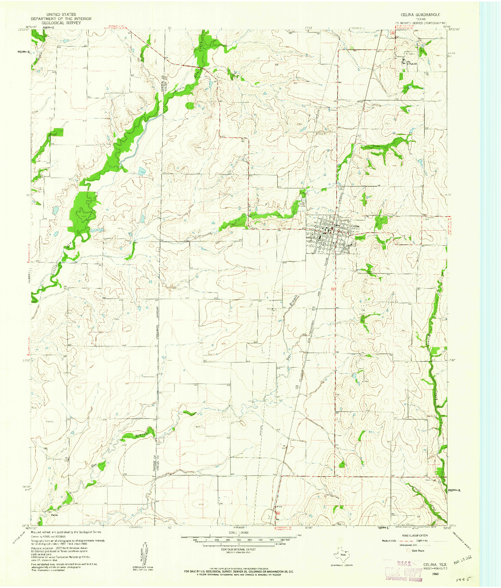 USGS 1:24000-SCALE QUADRANGLE FOR CELINA, TX 1960