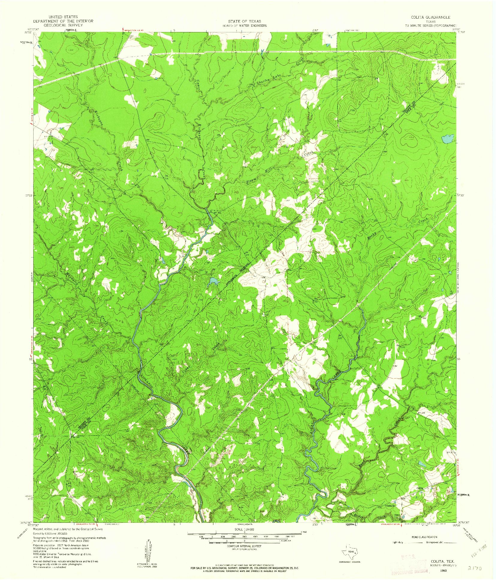 USGS 1:24000-SCALE QUADRANGLE FOR COLITA, TX 1960