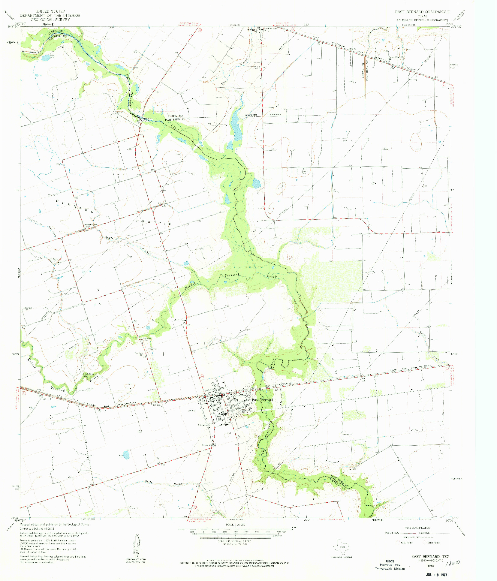 USGS 1:24000-SCALE QUADRANGLE FOR EAST BERNARD, TX 1960