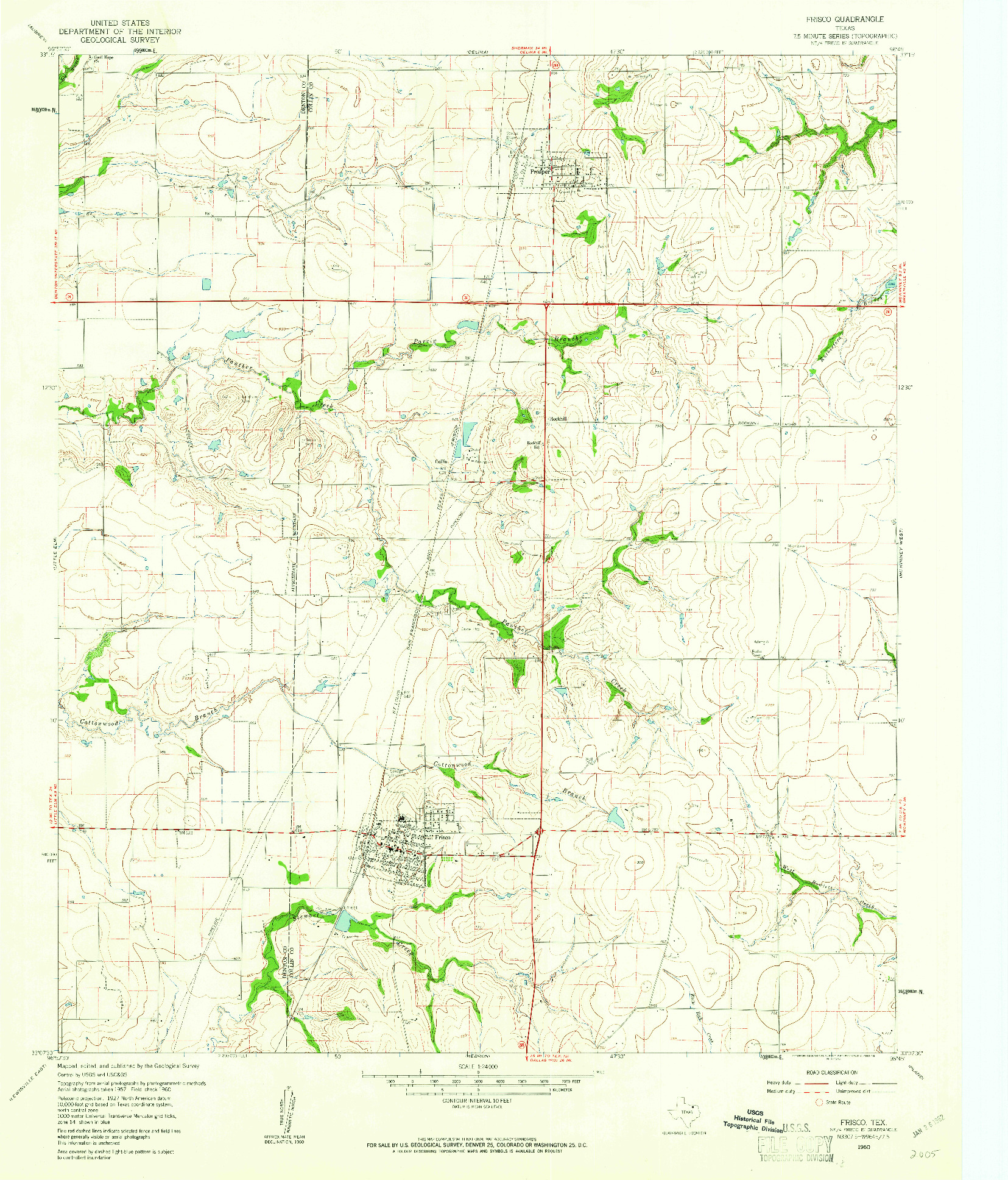 USGS 1:24000-SCALE QUADRANGLE FOR FRISCO, TX 1960