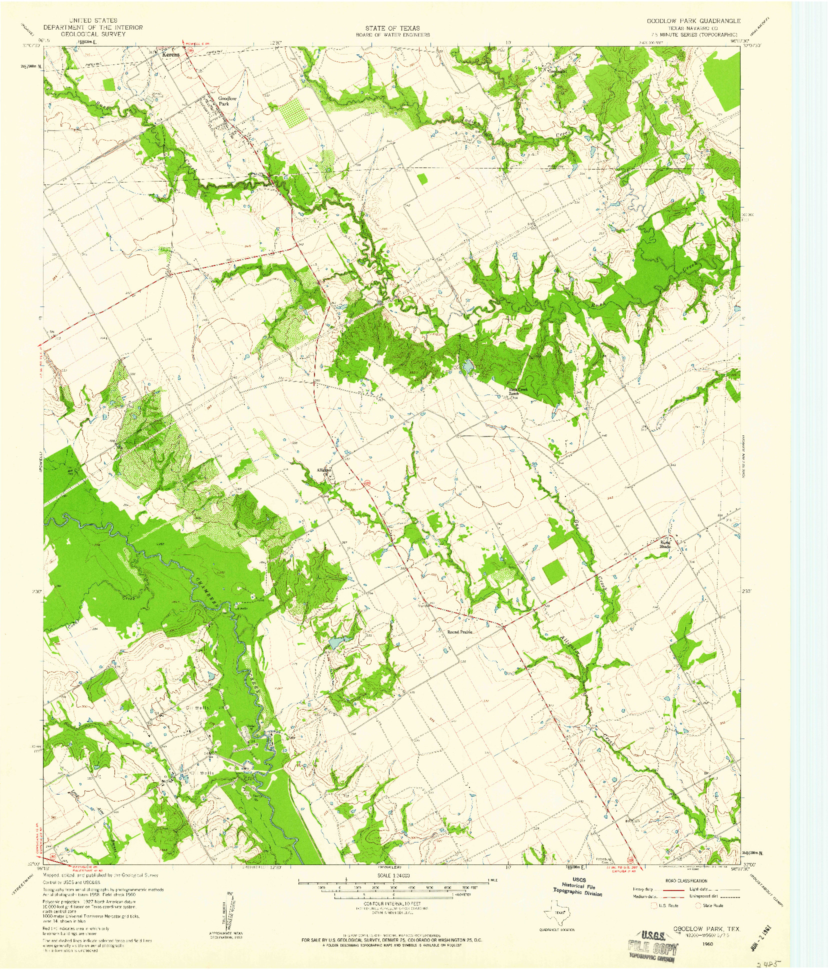 USGS 1:24000-SCALE QUADRANGLE FOR GOODLOW PARK, TX 1960