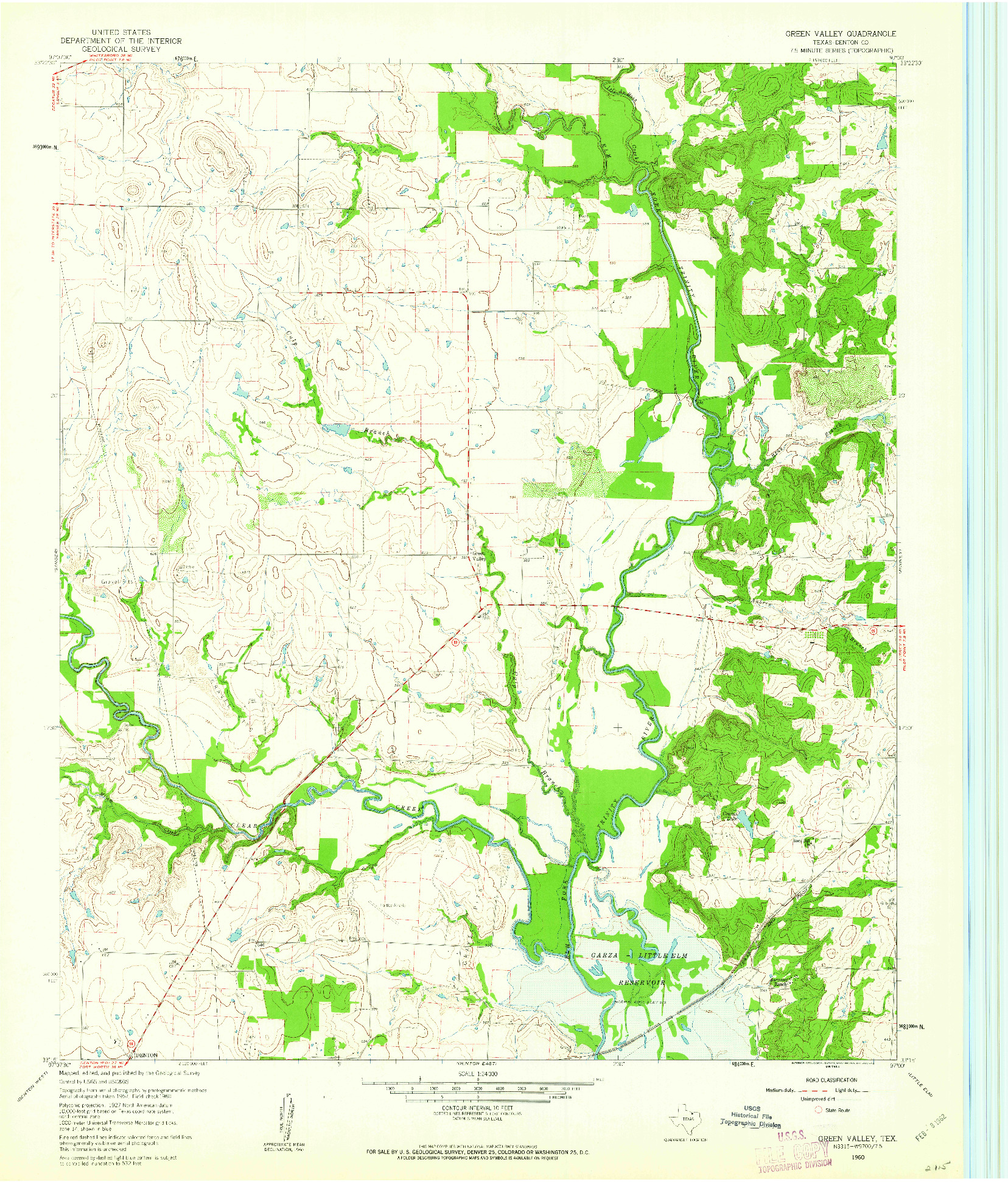 USGS 1:24000-SCALE QUADRANGLE FOR GREEN VALLEY, TX 1960