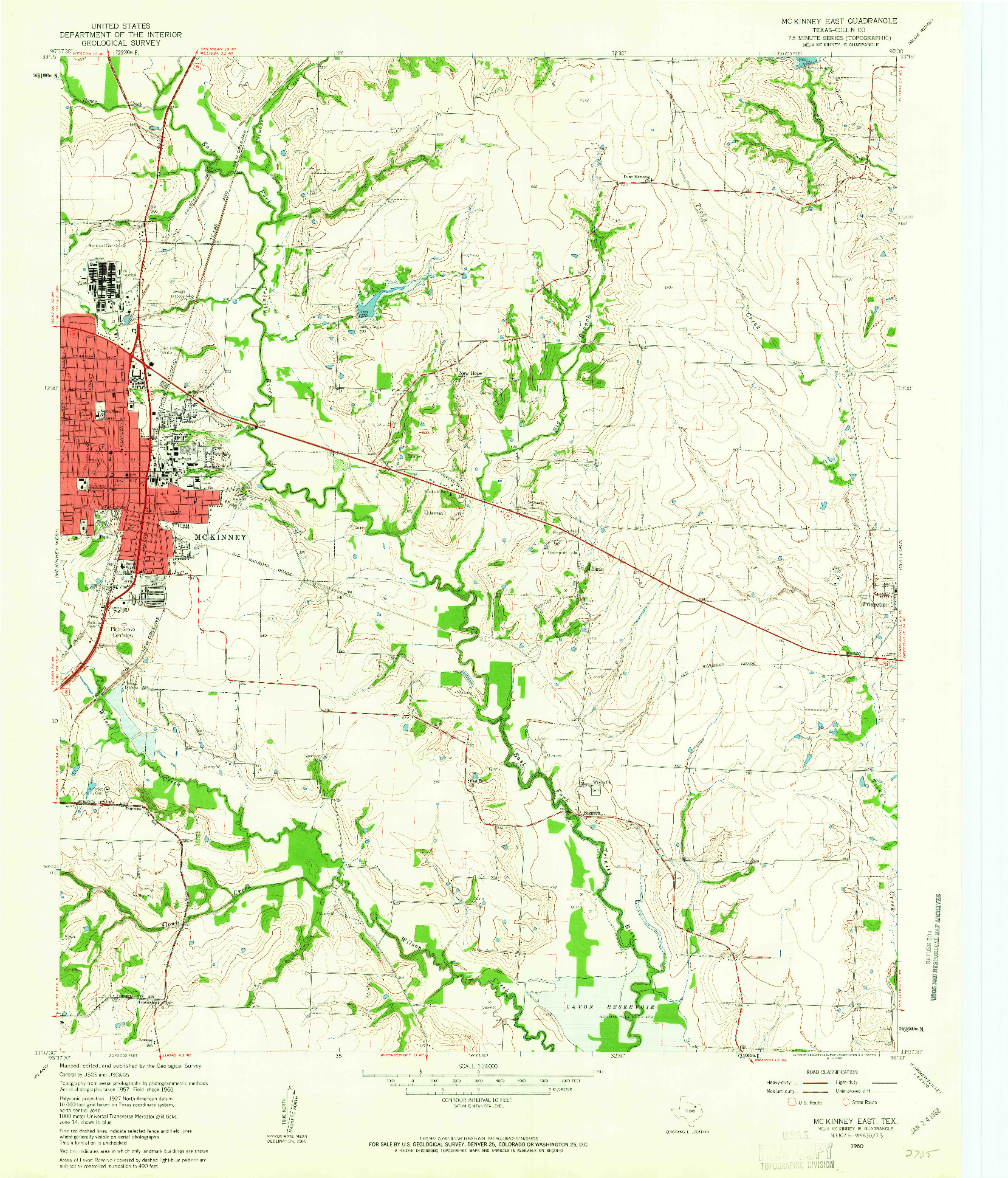 USGS 1:24000-SCALE QUADRANGLE FOR MCKINNEY EAST, TX 1960