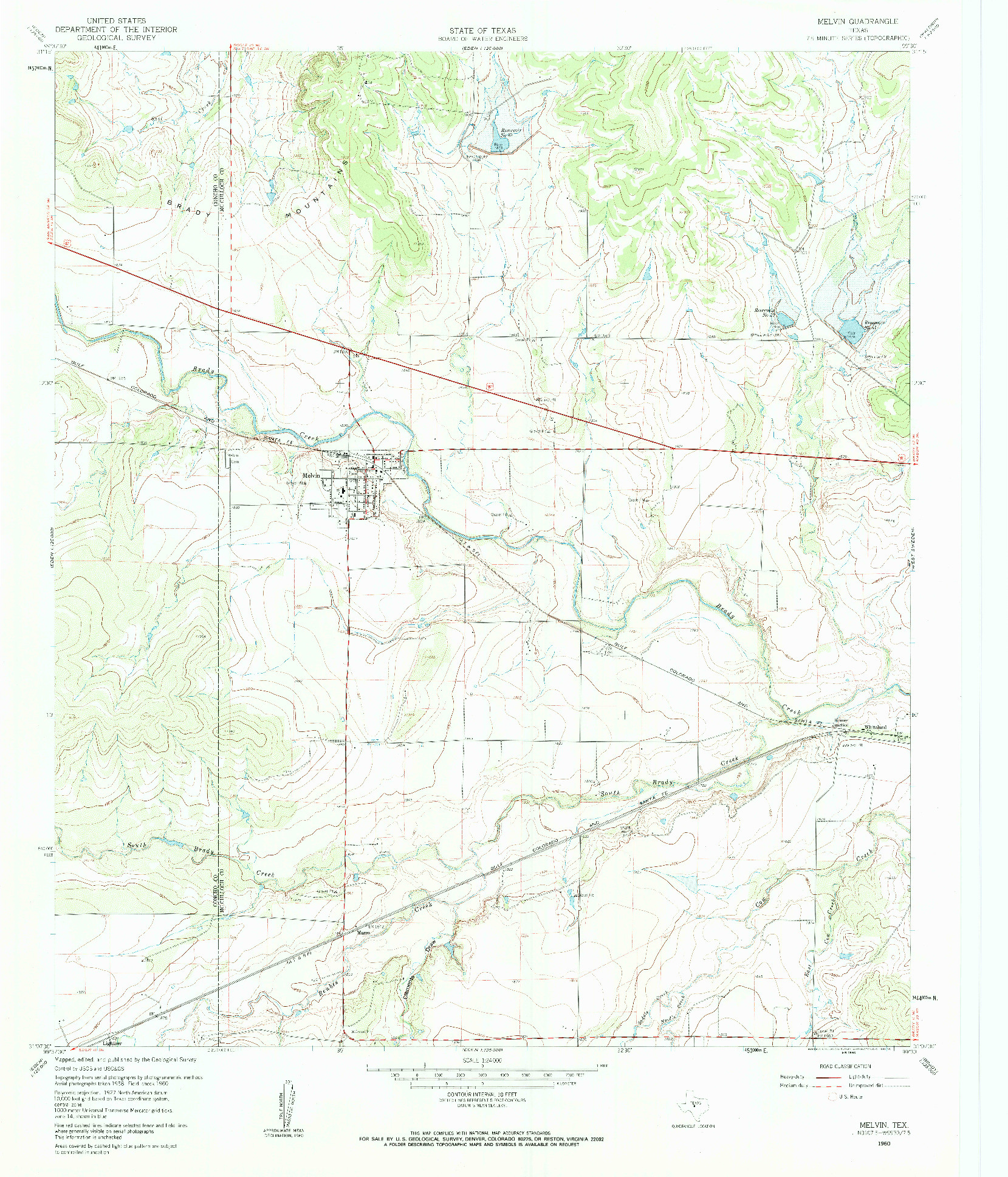 USGS 1:24000-SCALE QUADRANGLE FOR MELVIN, TX 1960