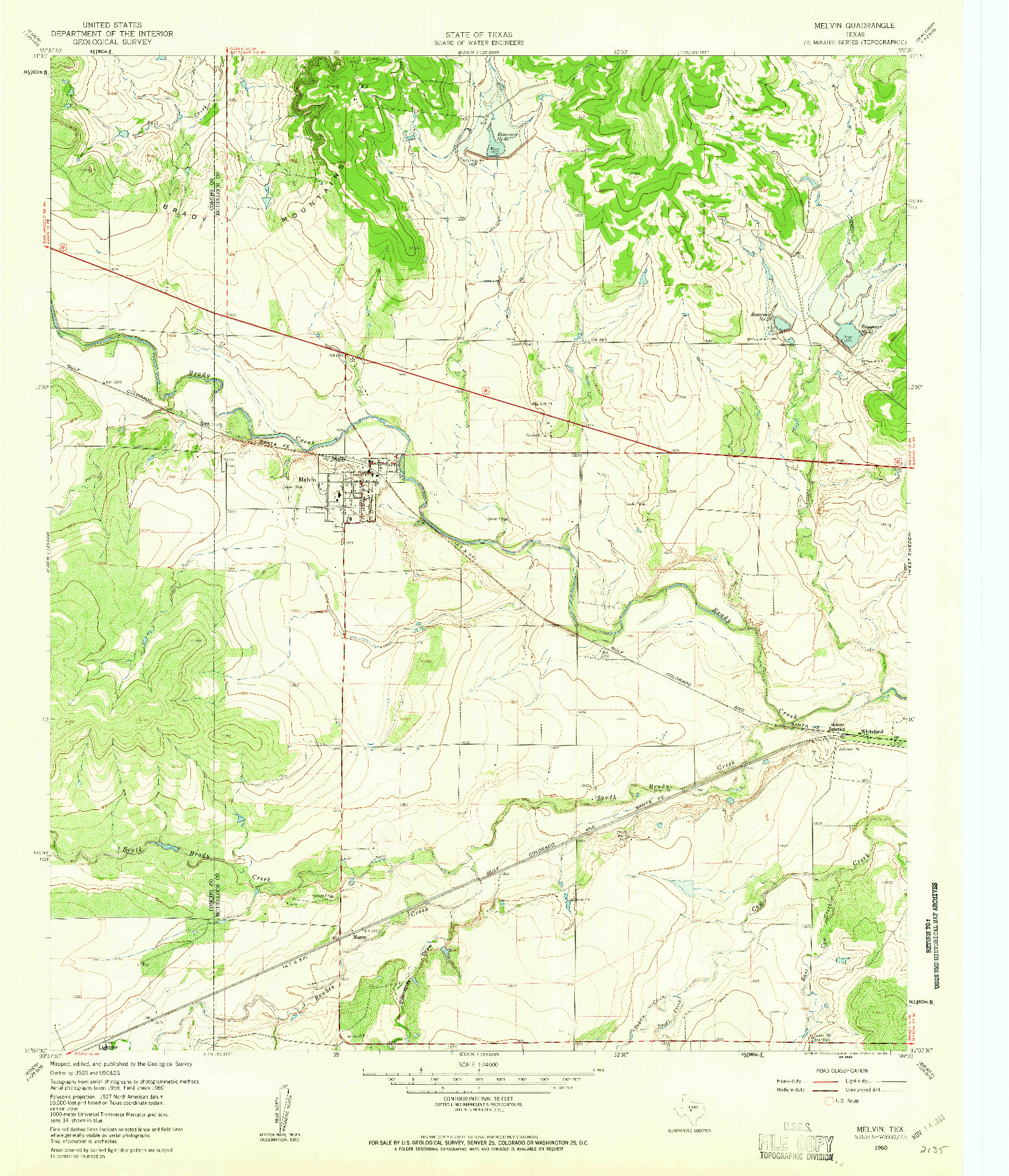 USGS 1:24000-SCALE QUADRANGLE FOR MELVIN, TX 1960