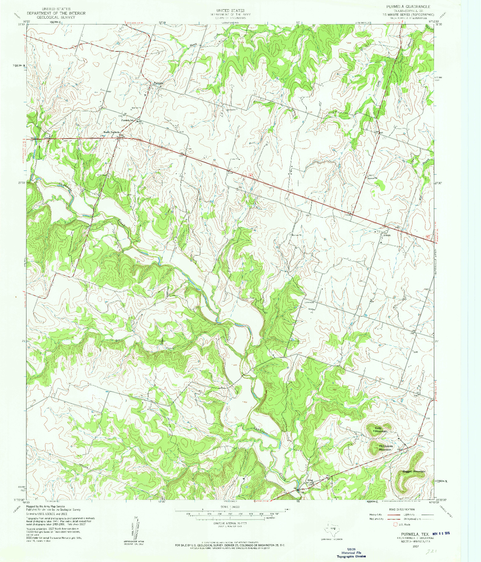 USGS 1:24000-SCALE QUADRANGLE FOR PURMELA, TX 1957