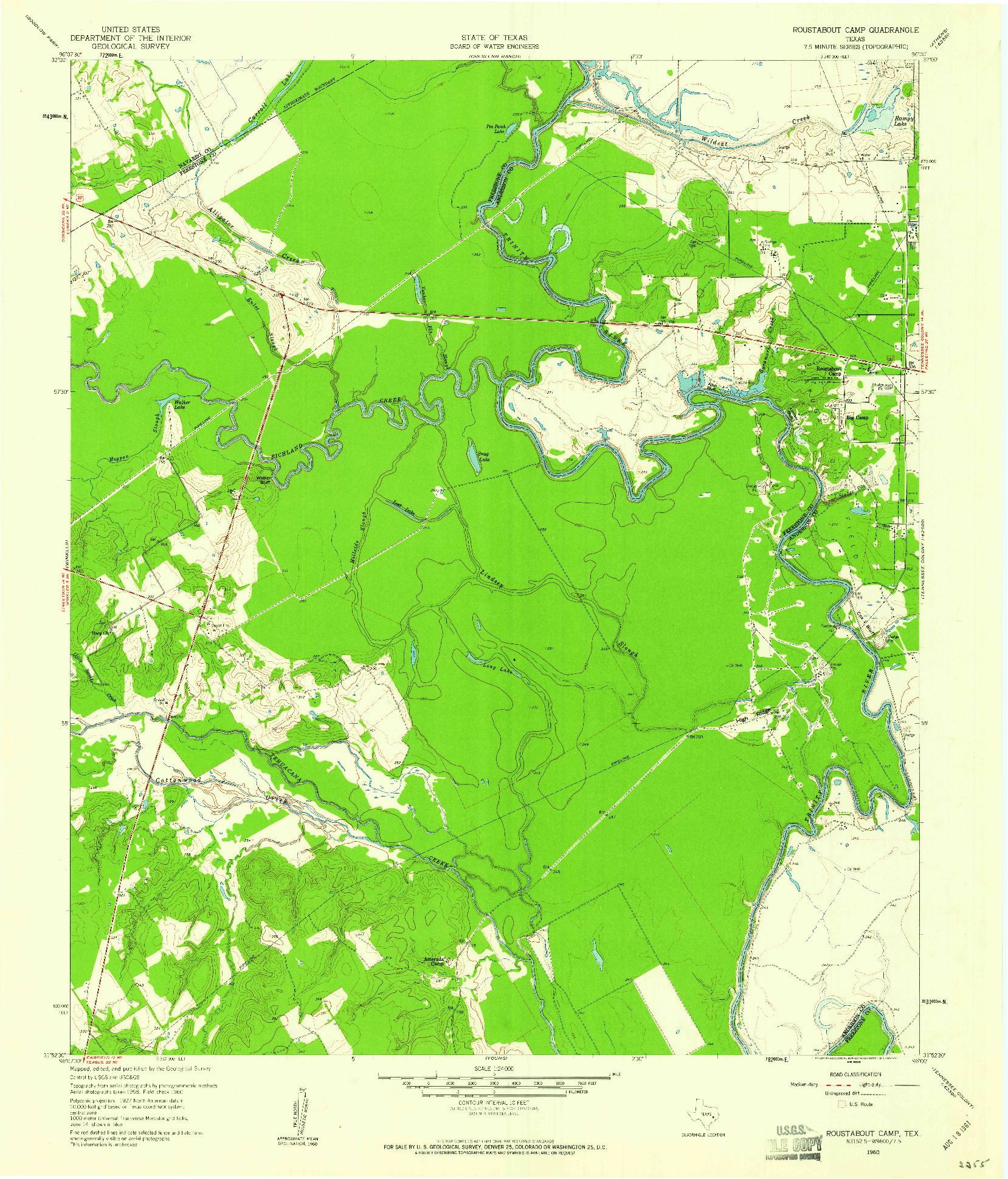 USGS 1:24000-SCALE QUADRANGLE FOR ROUSTABOUT CAMP, TX 1960