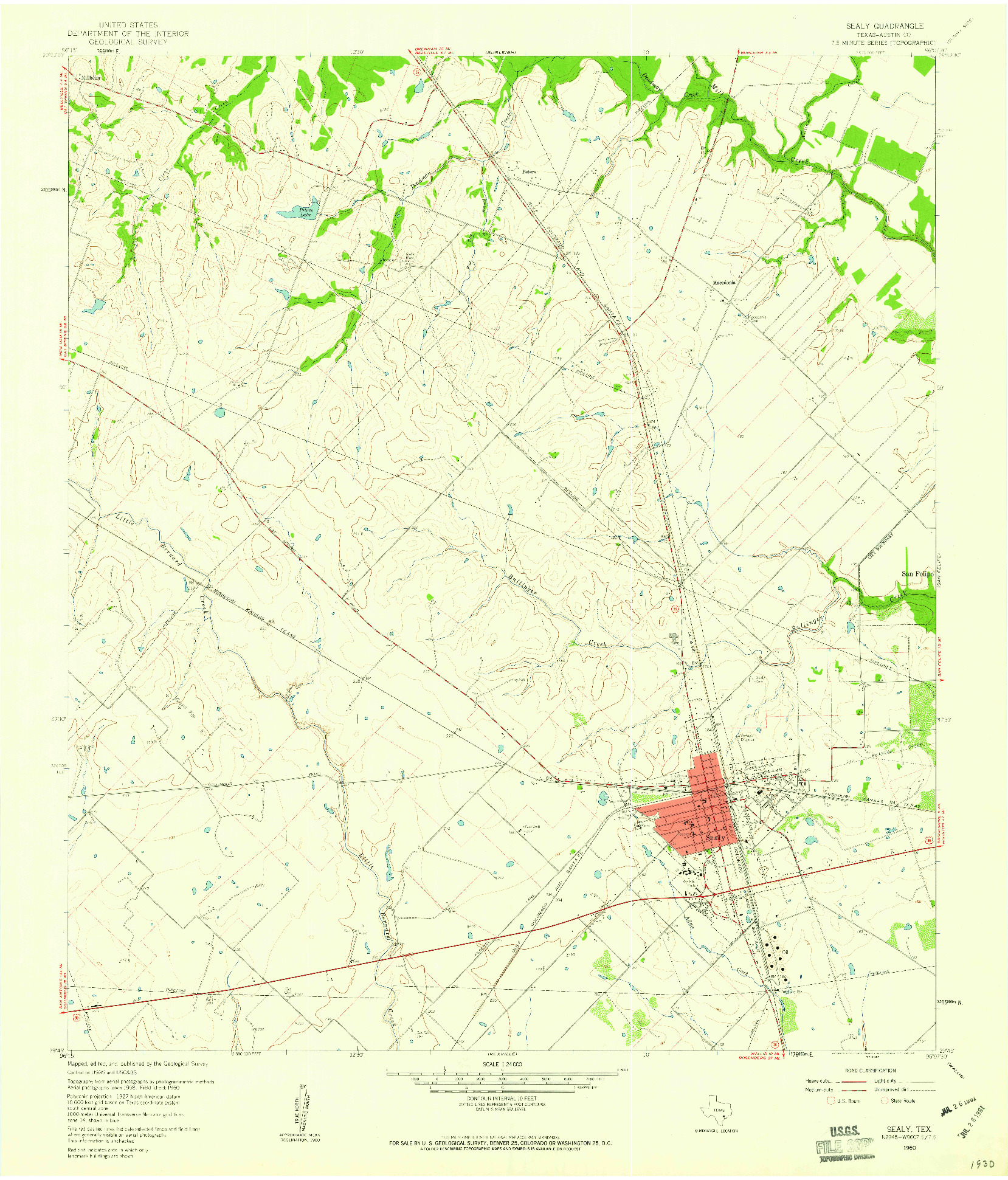 USGS 1:24000-SCALE QUADRANGLE FOR SEALY, TX 1960