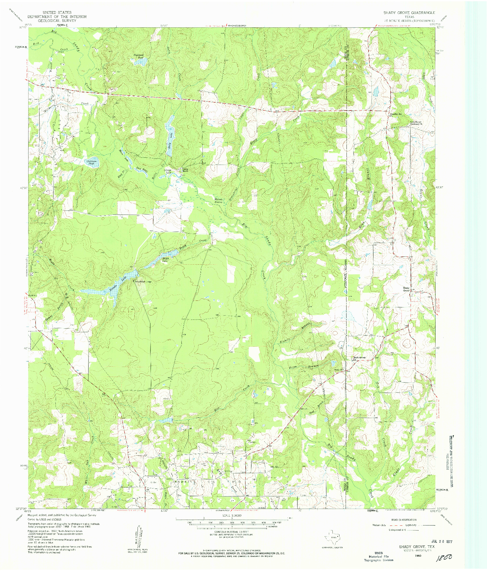 USGS 1:24000-SCALE QUADRANGLE FOR SHADY GROVE, TX 1960