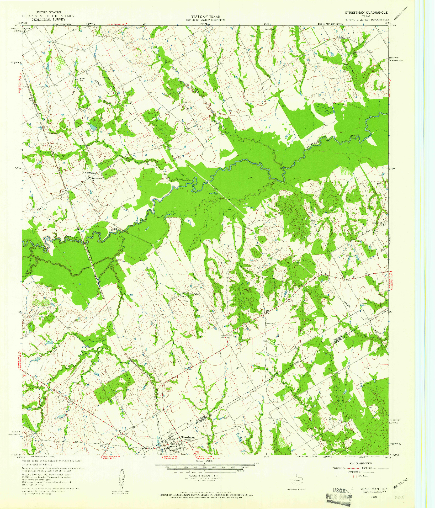 USGS 1:24000-SCALE QUADRANGLE FOR STREETMAN, TX 1960