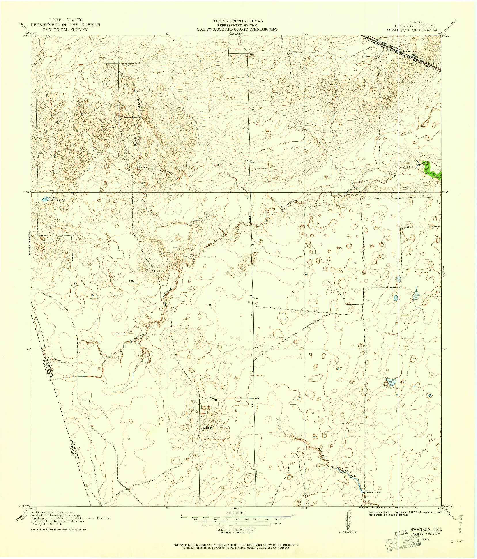USGS 1:24000-SCALE QUADRANGLE FOR SWANSON, TX 1916