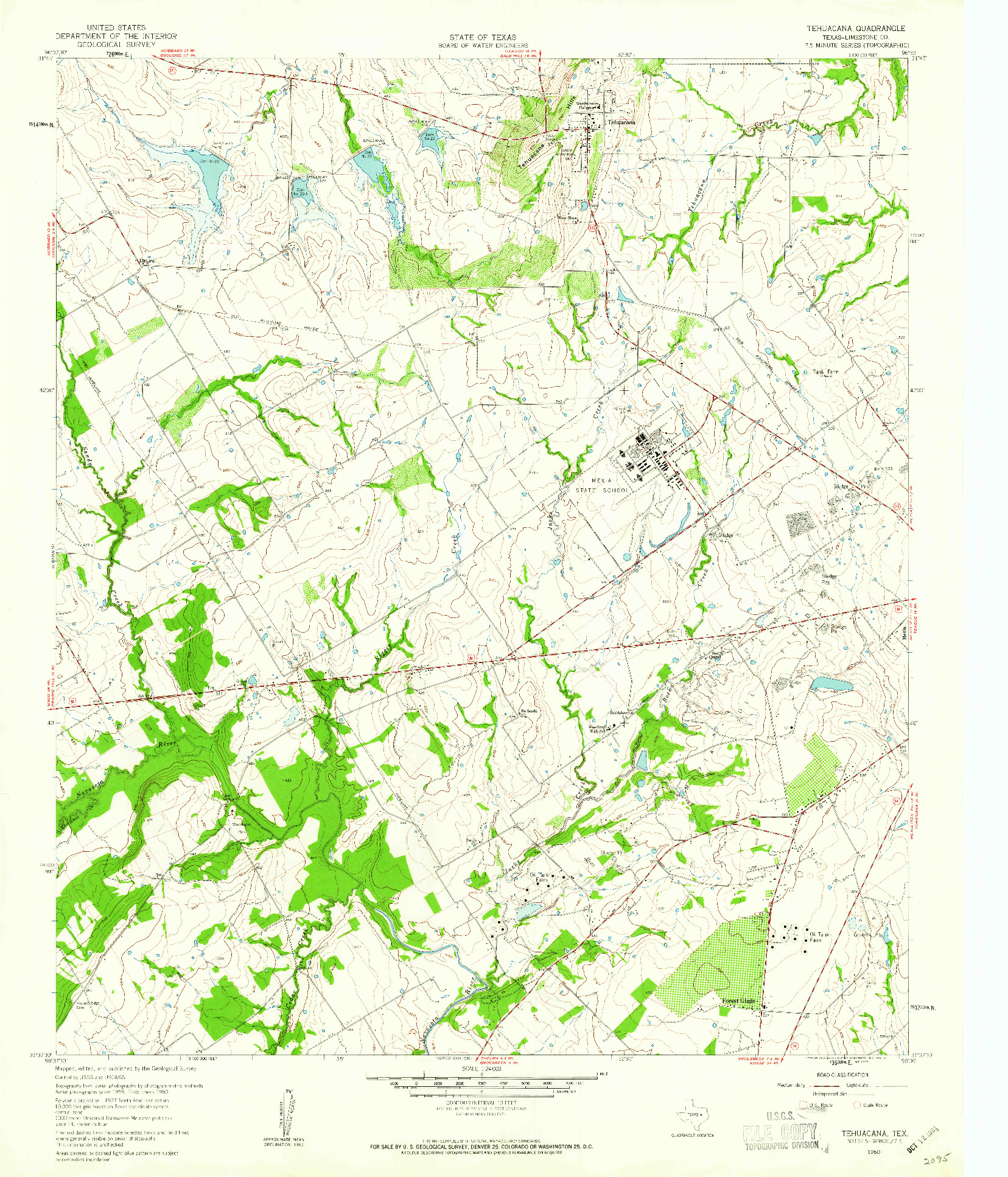 USGS 1:24000-SCALE QUADRANGLE FOR TEHUACANA, TX 1960