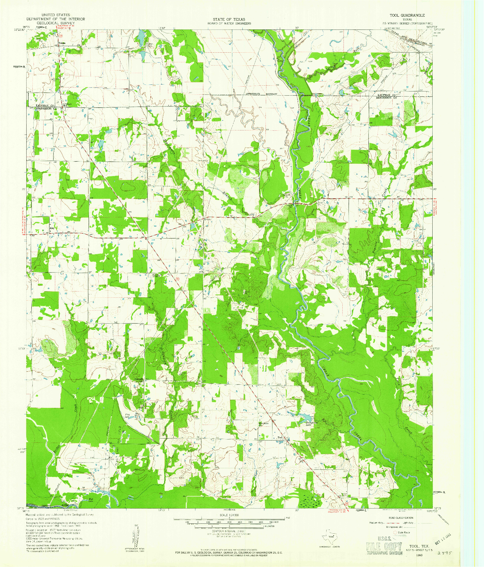 USGS 1:24000-SCALE QUADRANGLE FOR TOOL, TX 1960