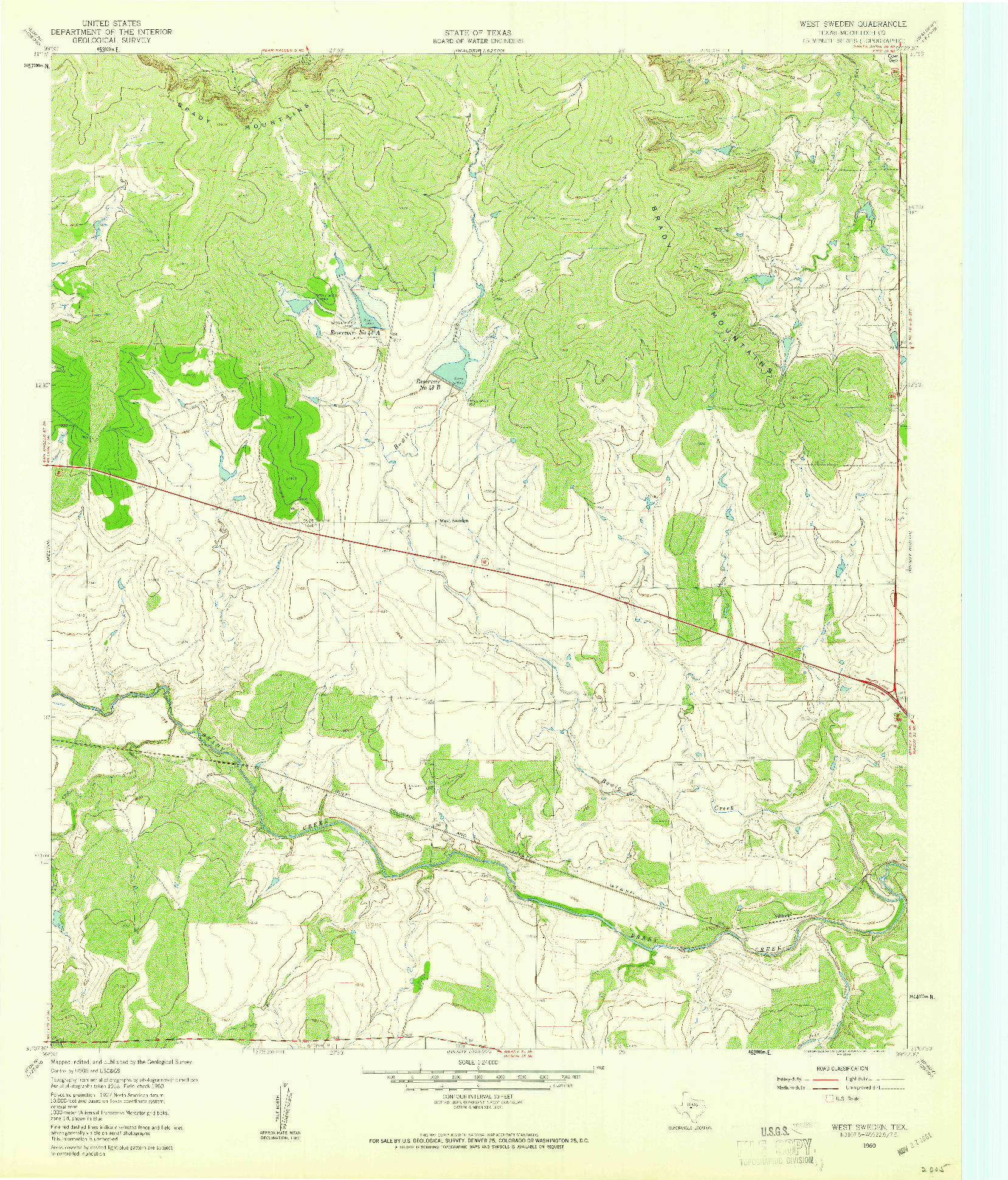 USGS 1:24000-SCALE QUADRANGLE FOR WEST SWEDEN, TX 1960