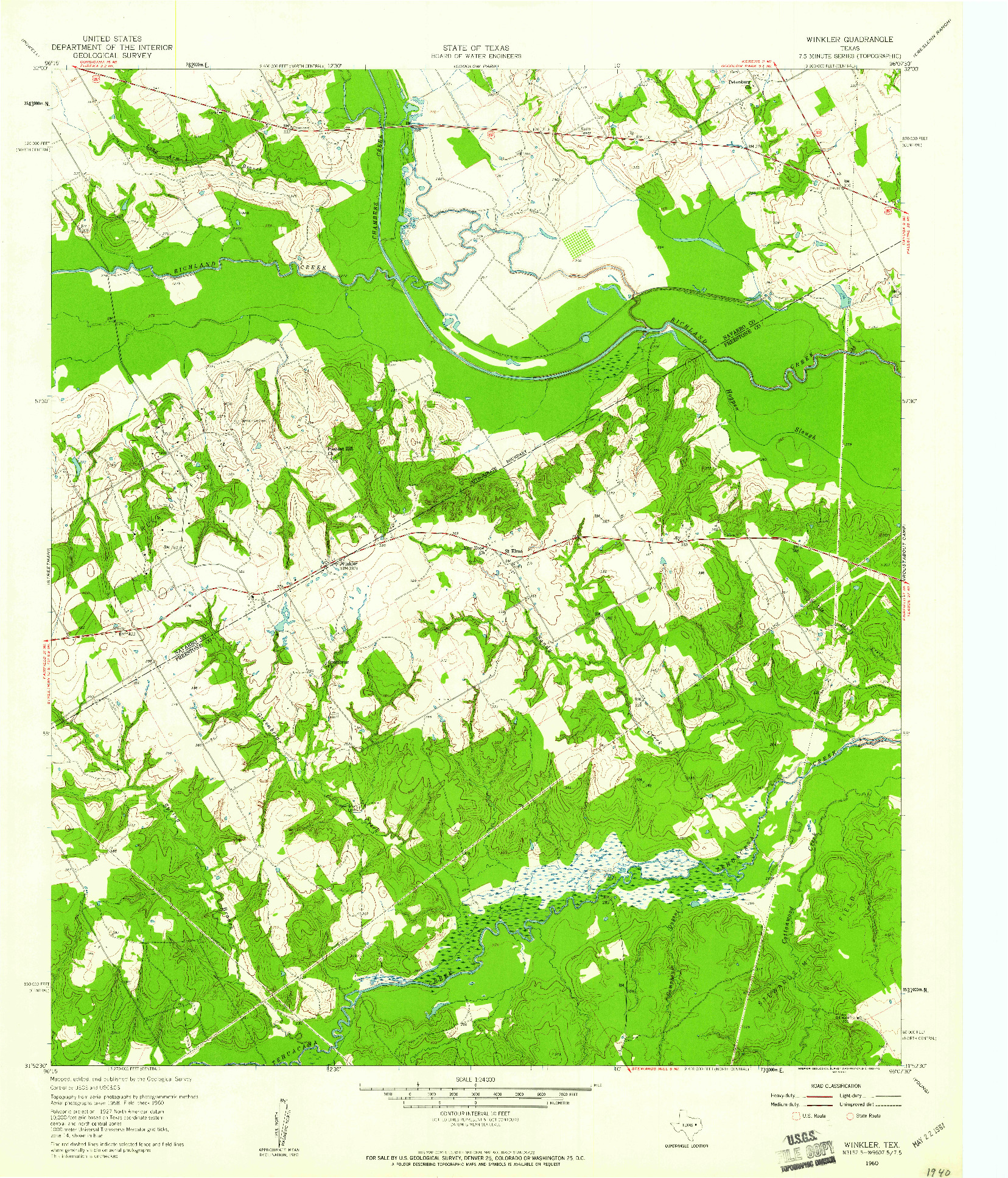 USGS 1:24000-SCALE QUADRANGLE FOR WINKLER, TX 1960