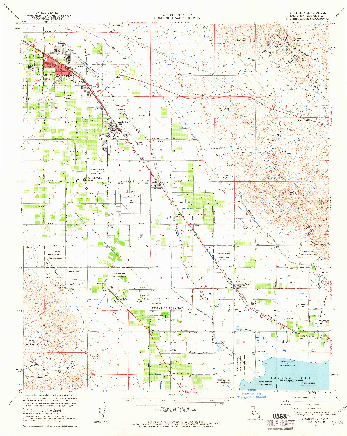 USGS 1:62500-SCALE QUADRANGLE FOR COACHELLA, CA 1956