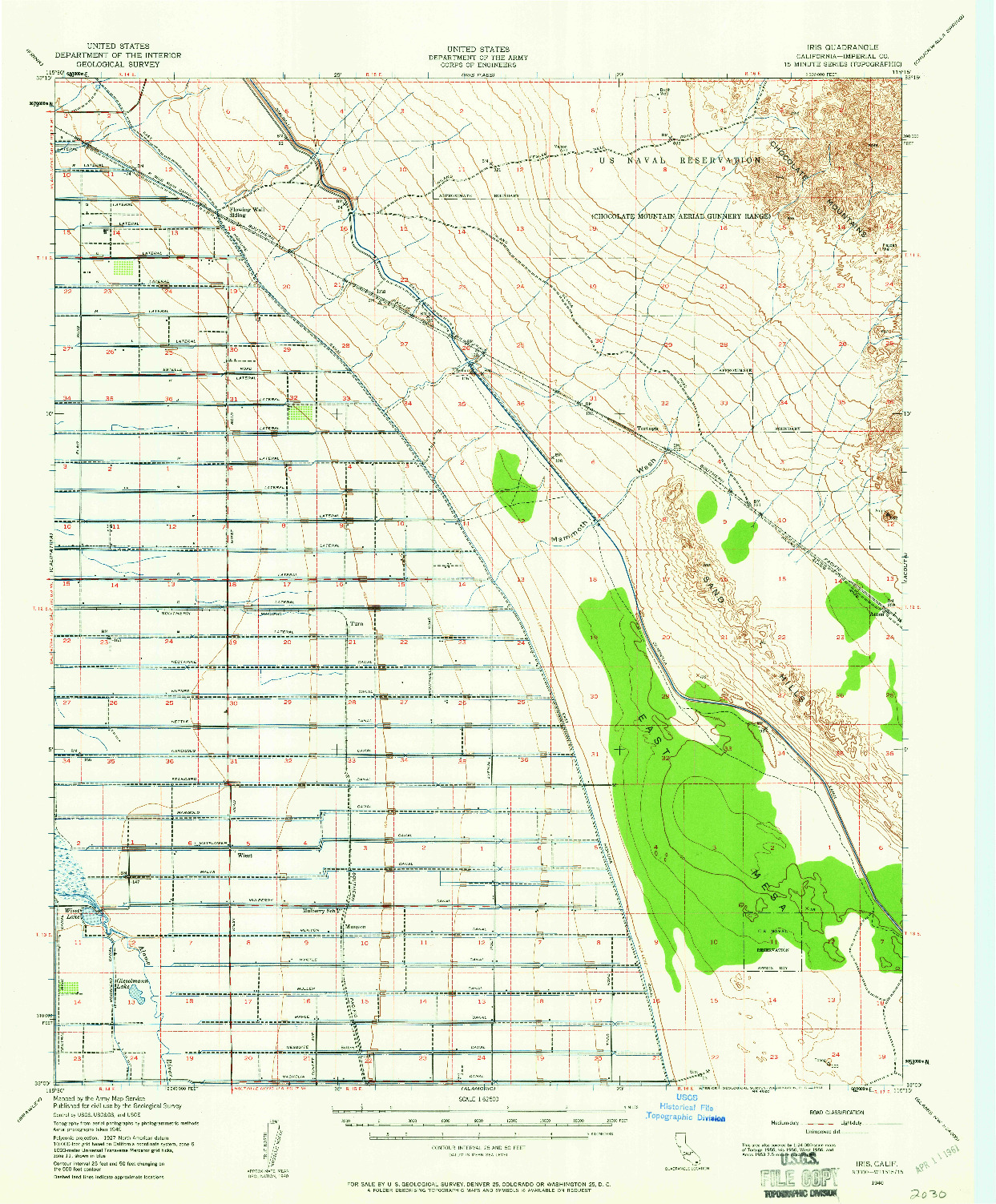 USGS 1:62500-SCALE QUADRANGLE FOR IRIS, CA 1940