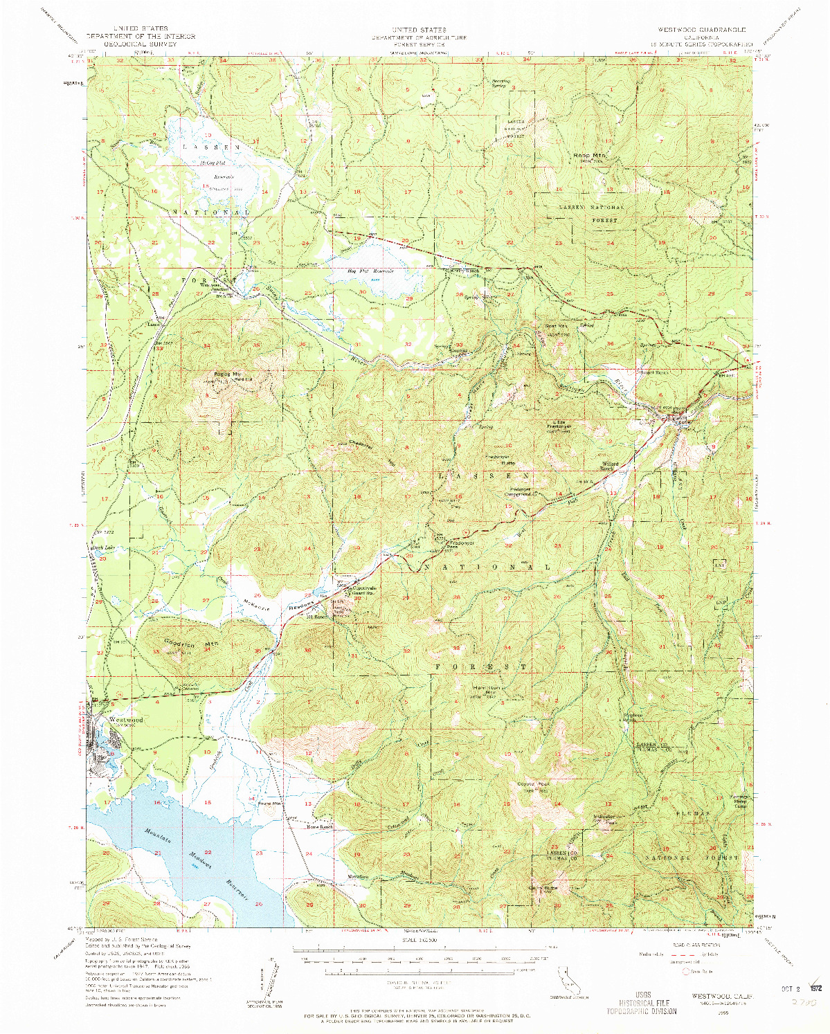 USGS 1:62500-SCALE QUADRANGLE FOR WESTWOOD, CA 1955