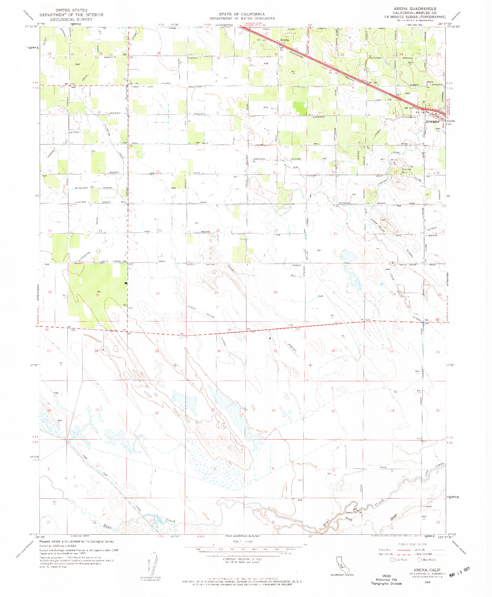 USGS 1:24000-SCALE QUADRANGLE FOR ARENA, CA 1960