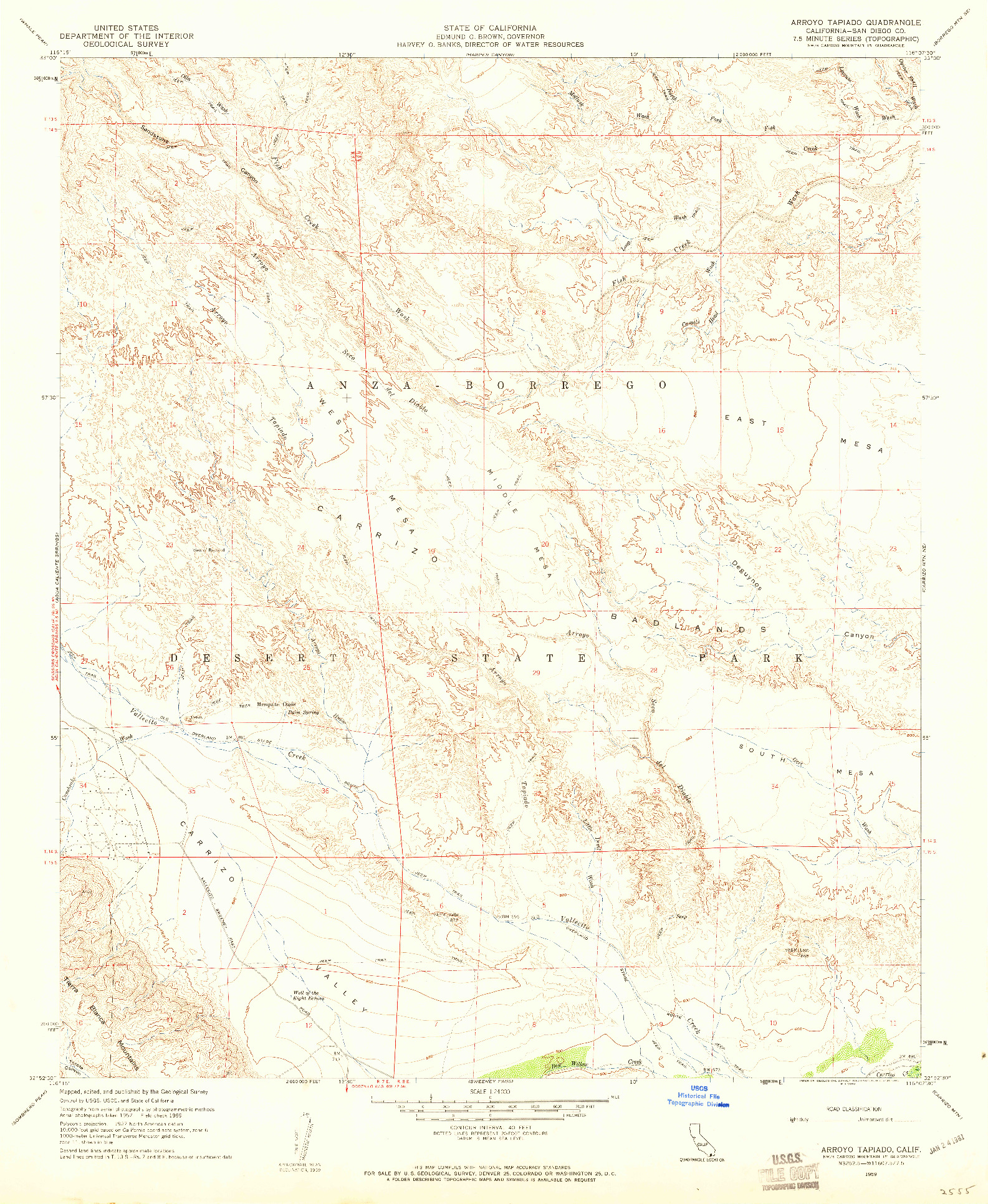 USGS 1:24000-SCALE QUADRANGLE FOR ARROYO TAPIADO, CA 1959