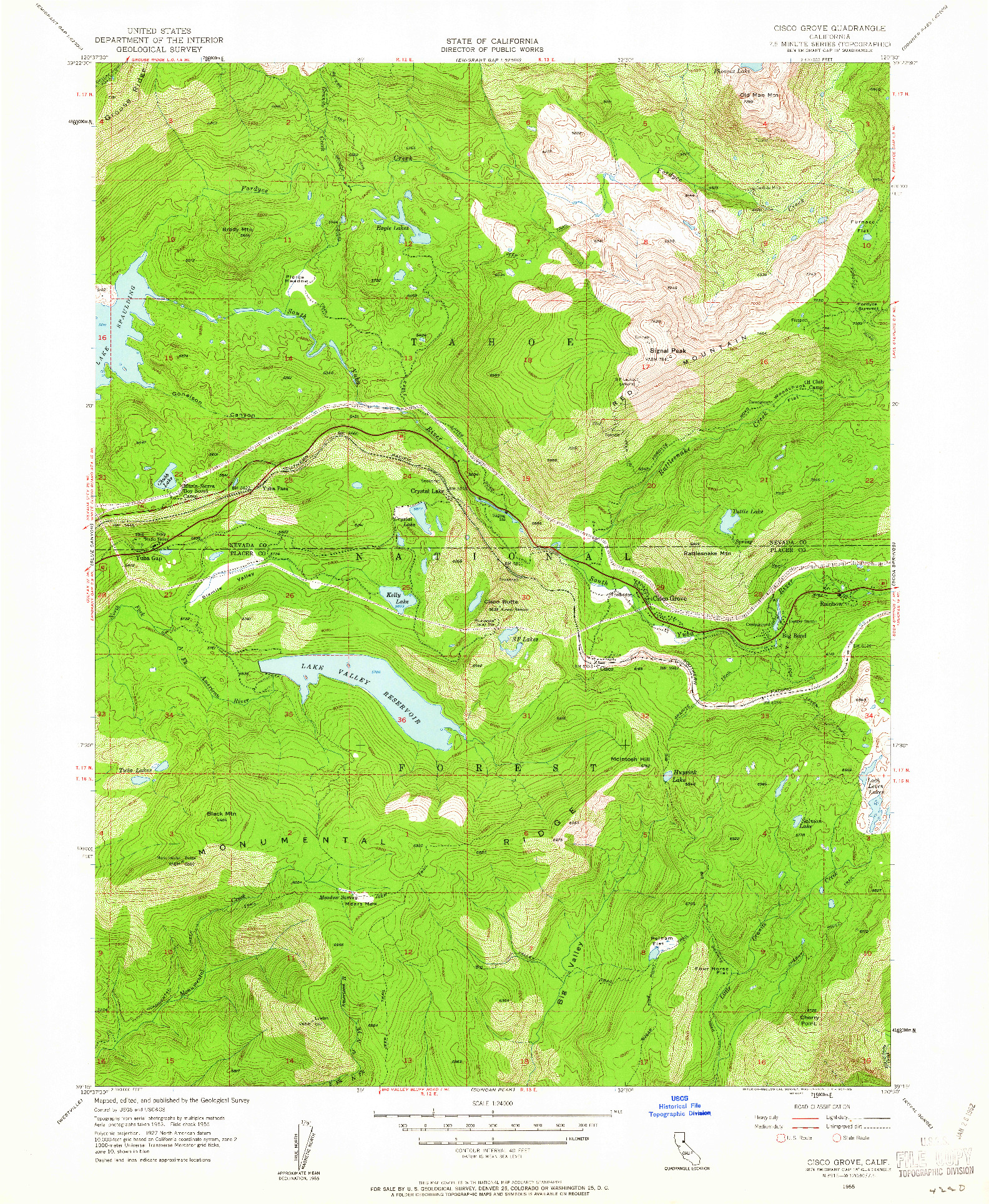 USGS 1:24000-SCALE QUADRANGLE FOR CISCO GROVE, CA 1955