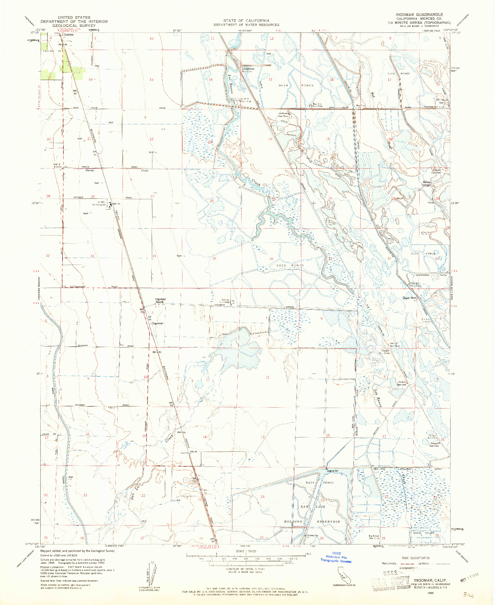 USGS 1:24000-SCALE QUADRANGLE FOR INGOMAR, CA 1960
