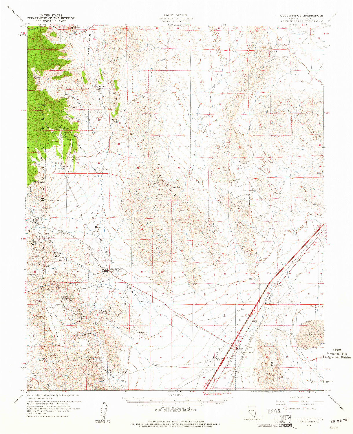 USGS 1:62500-SCALE QUADRANGLE FOR GOODSPRINGS, NV 1960