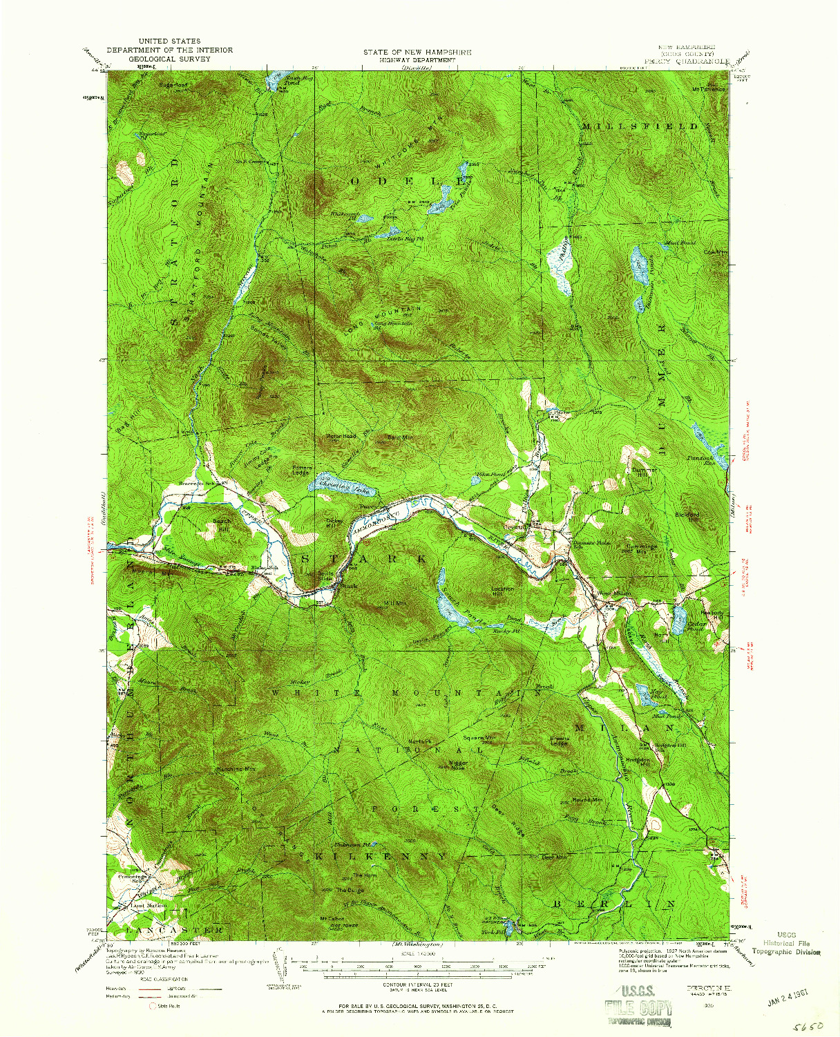 USGS 1:62500-SCALE QUADRANGLE FOR PERCY, NH 1930