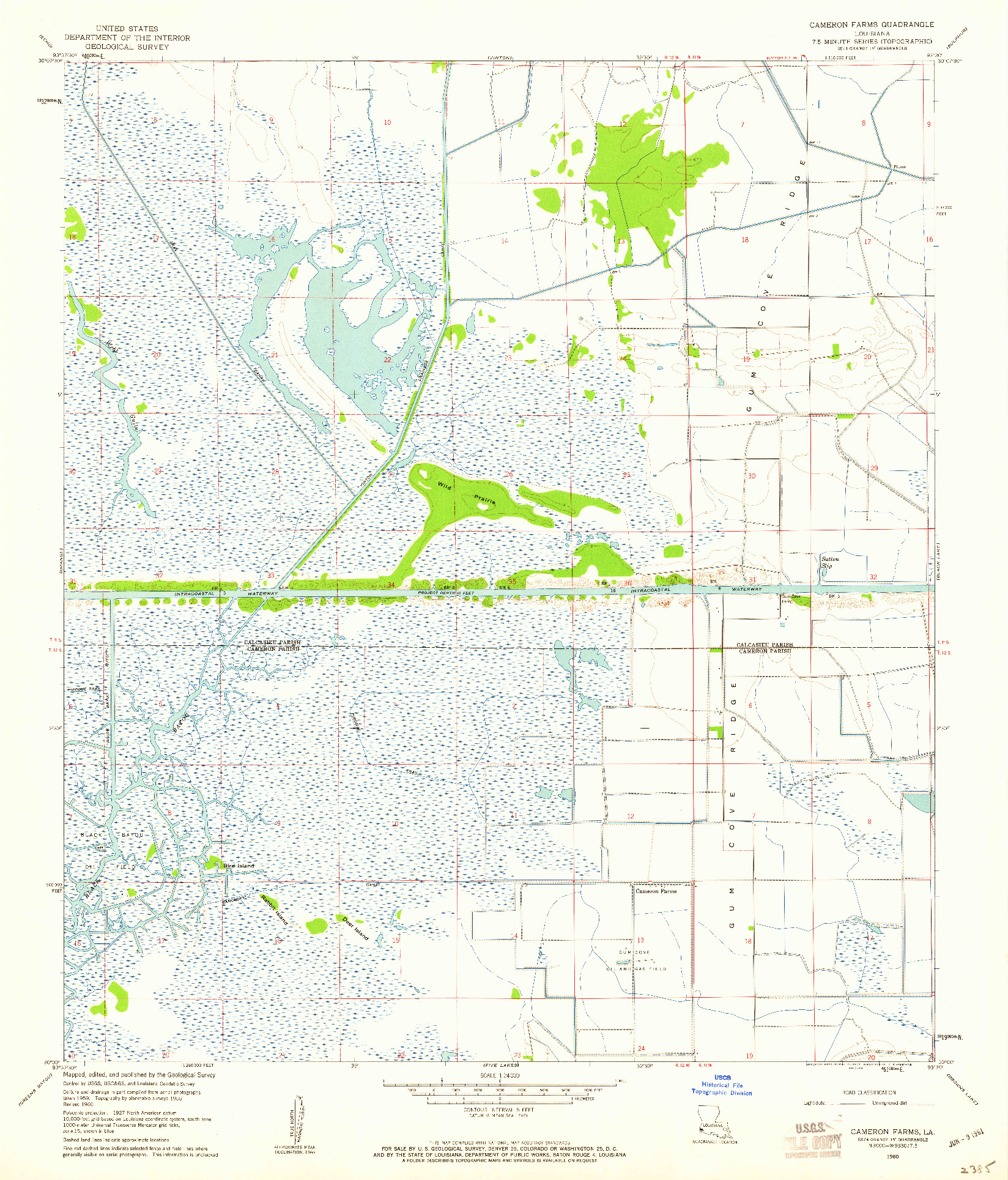 USGS 1:24000-SCALE QUADRANGLE FOR CAMERON FARMS, LA 1960