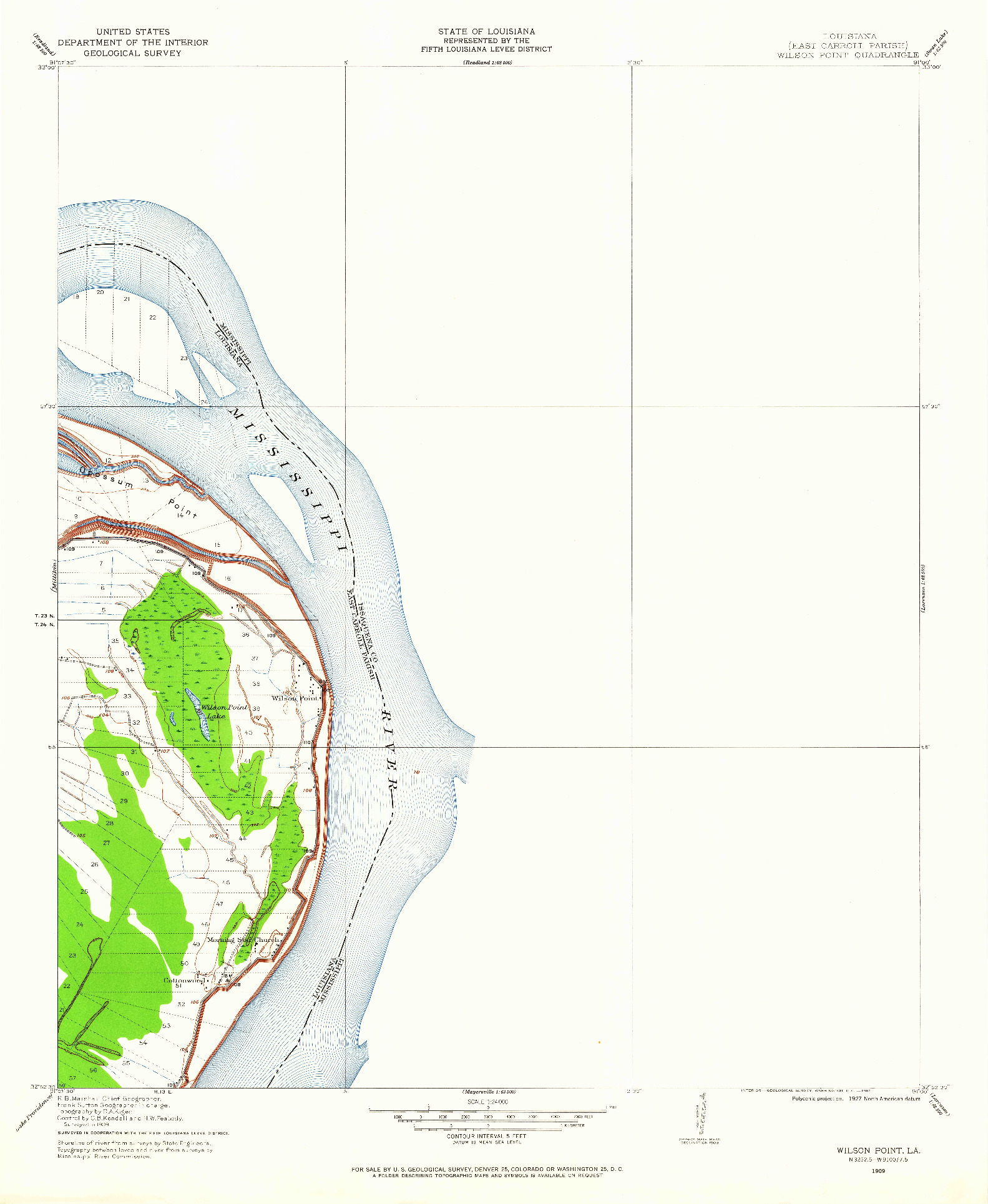 USGS 1:24000-SCALE QUADRANGLE FOR WILSON POINT, LA 1909