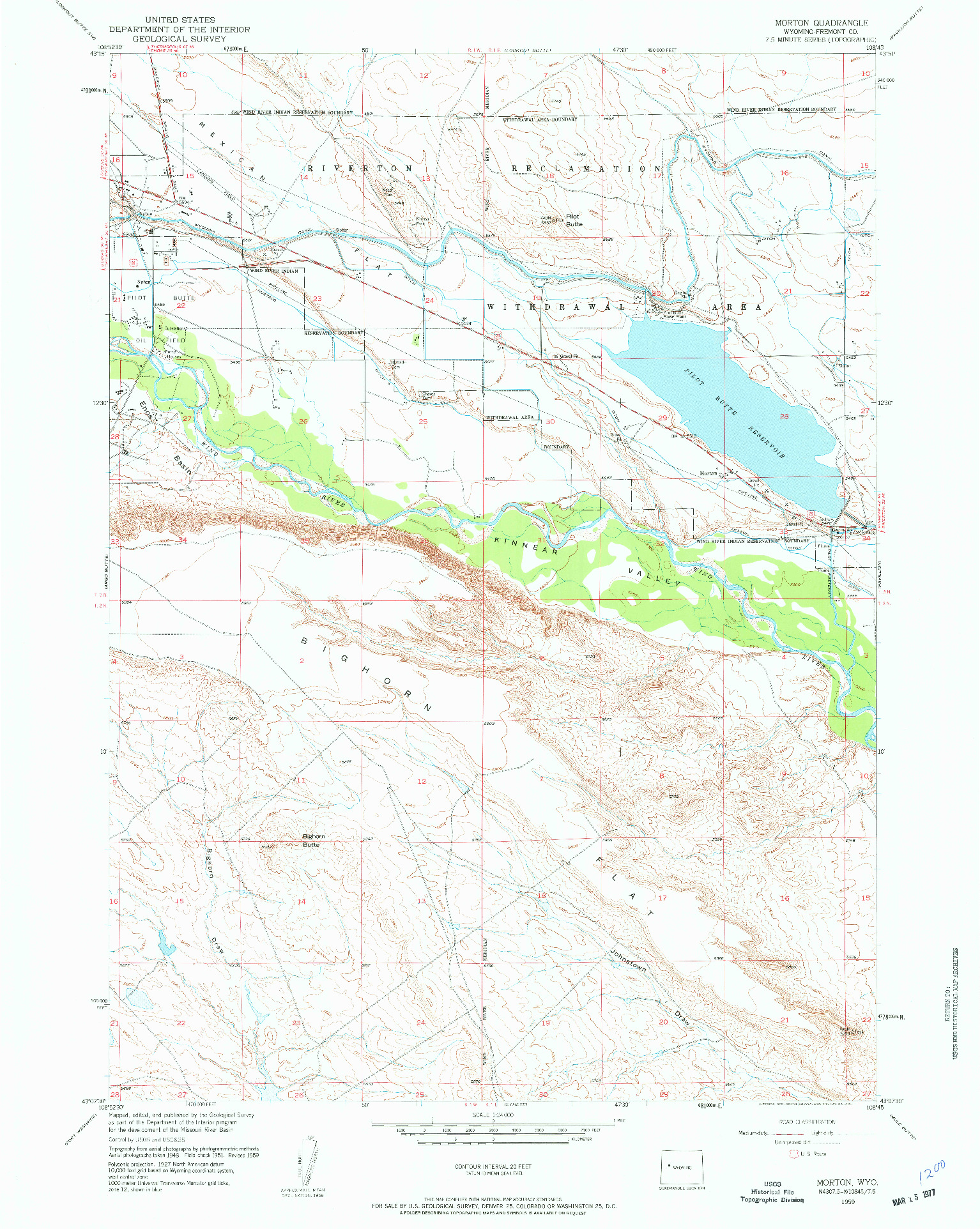 USGS 1:24000-SCALE QUADRANGLE FOR MORTON, WY 1959