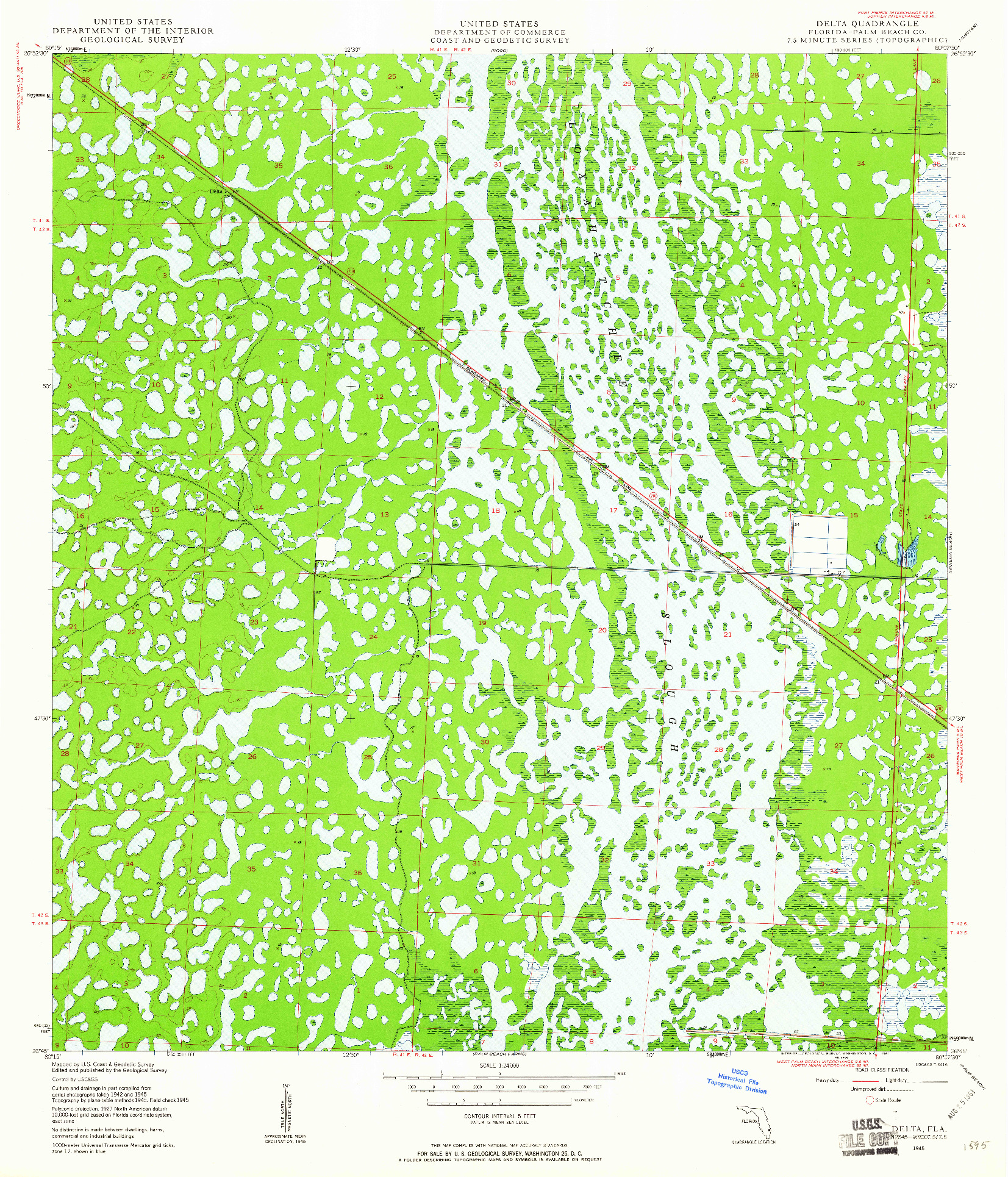 USGS 1:24000-SCALE QUADRANGLE FOR DELTA, FL 1945