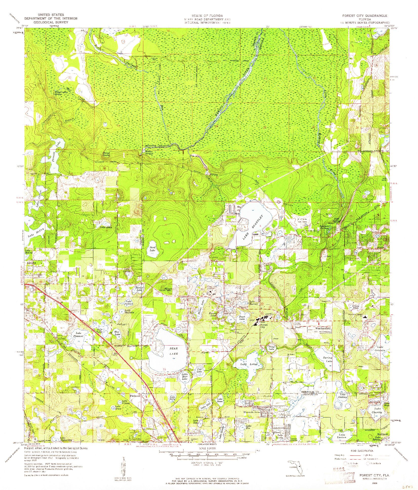 USGS 1:24000-SCALE QUADRANGLE FOR FOREST CITY, FL 1959