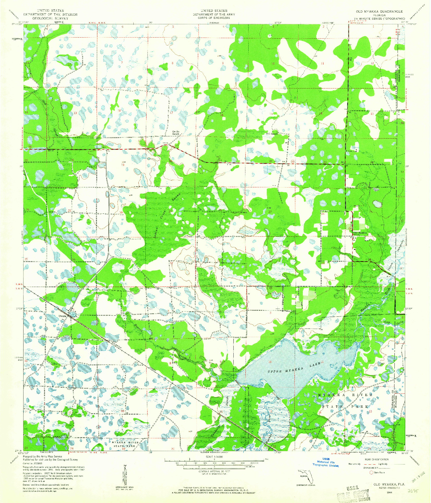 USGS 1:24000-SCALE QUADRANGLE FOR OLD MYAKKA, FL 1944