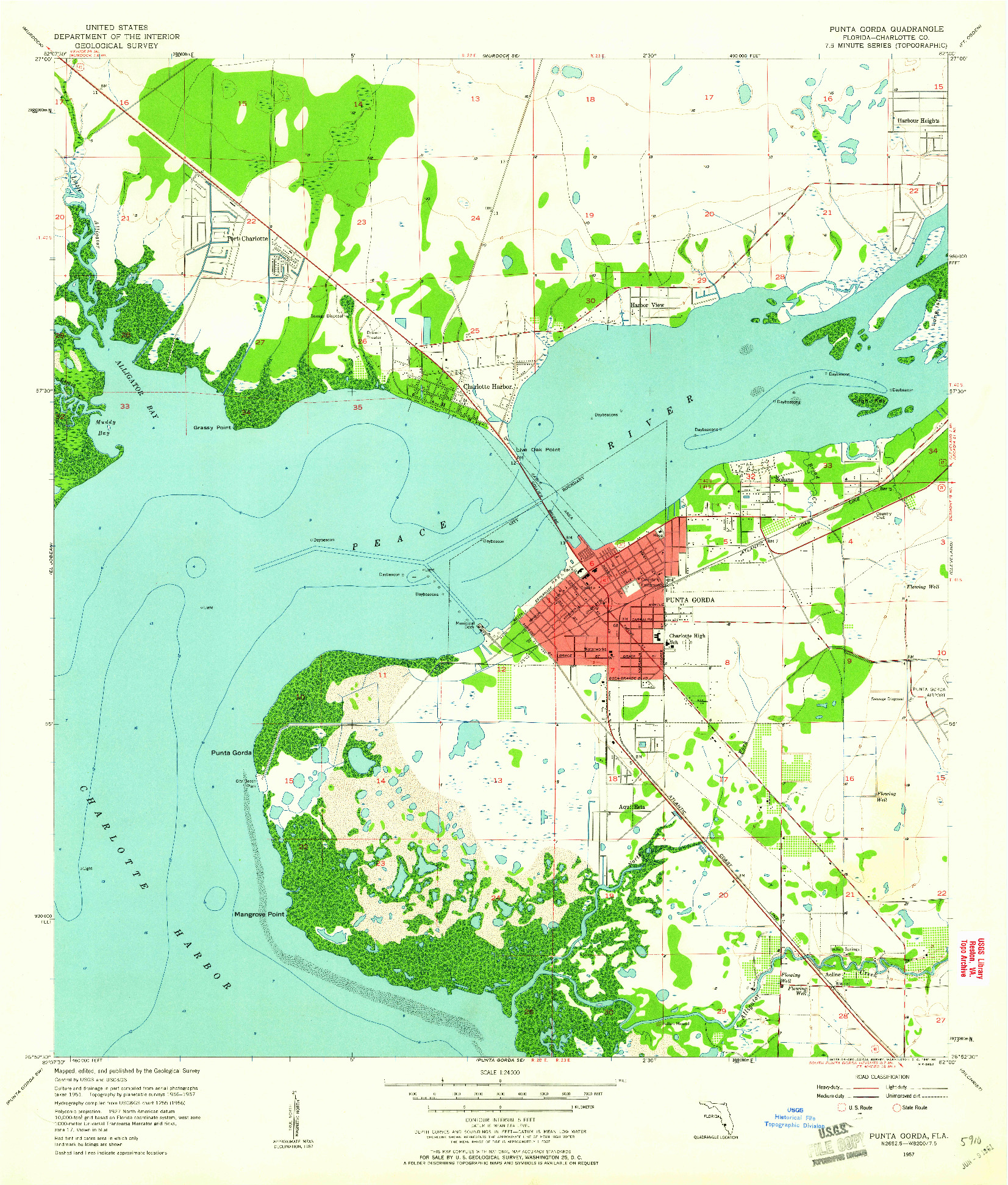 USGS 1:24000-SCALE QUADRANGLE FOR PUNTA GORDA, FL 1957