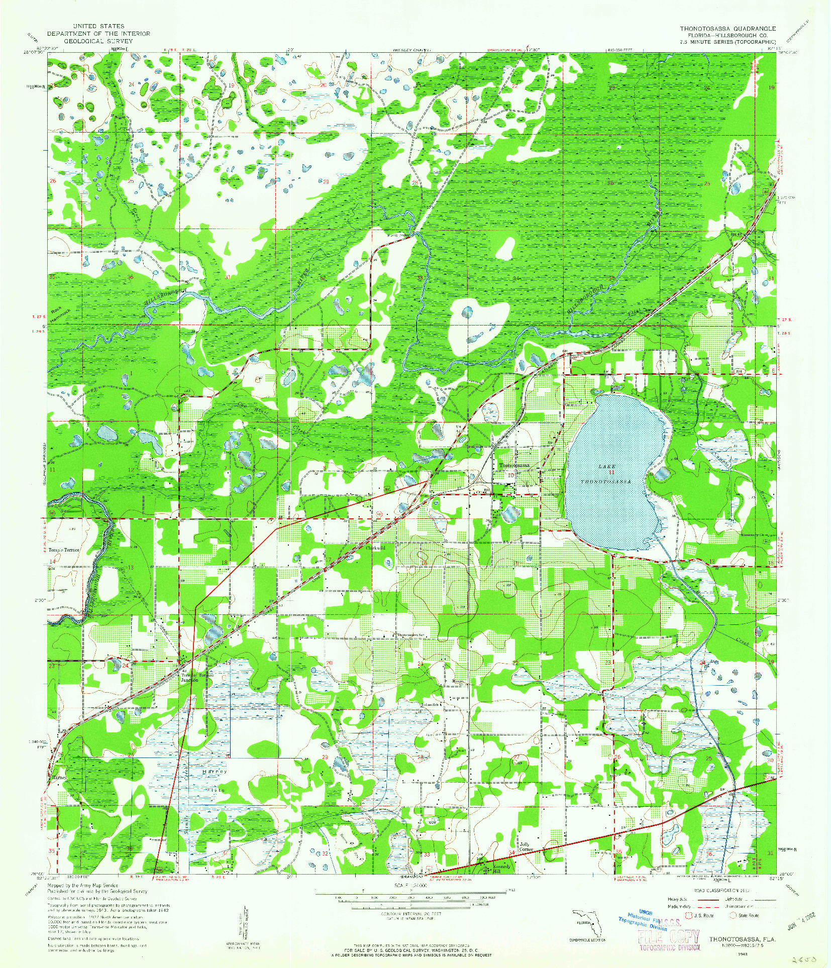 USGS 1:24000-SCALE QUADRANGLE FOR THONOTOSASSA, FL 1943