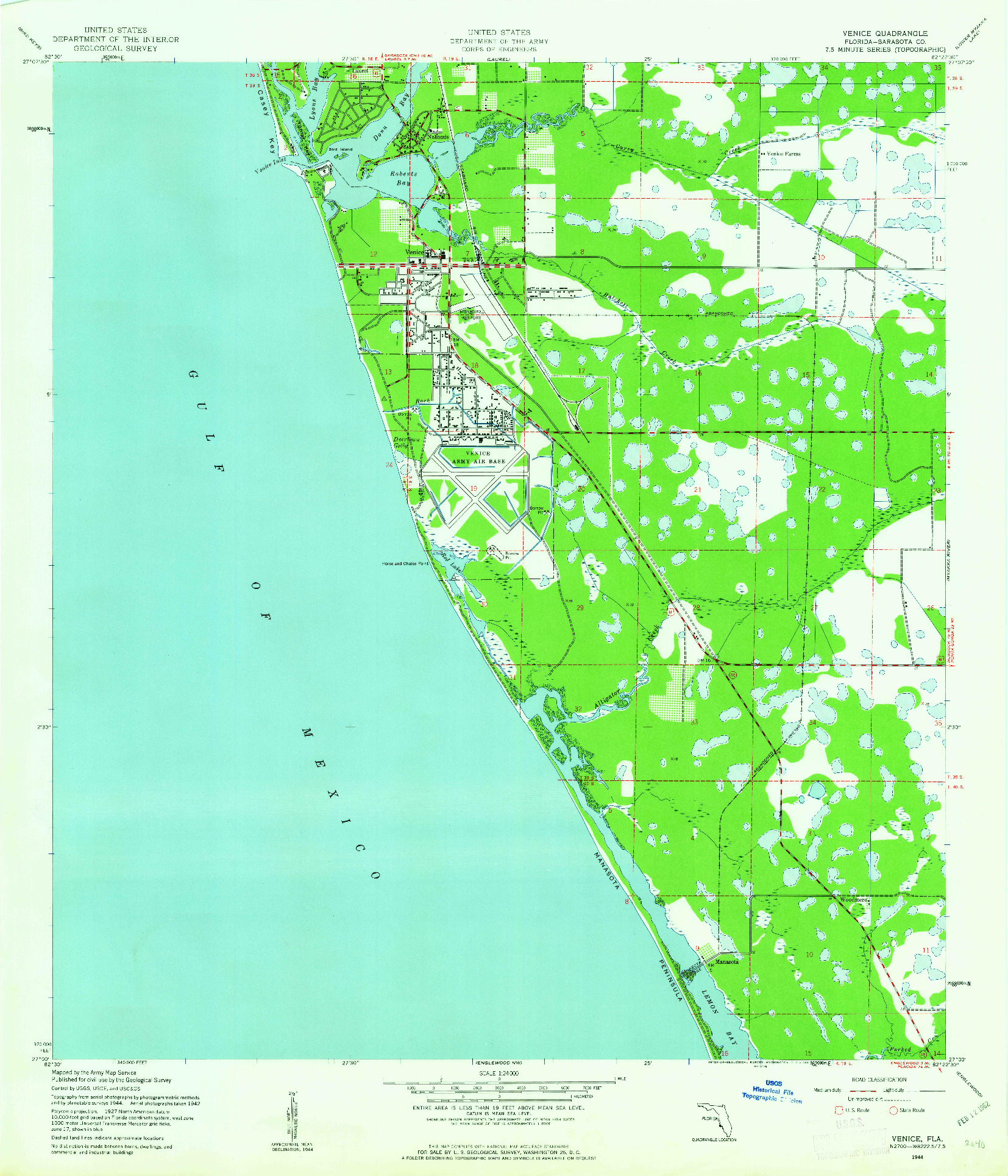 USGS 1:24000-SCALE QUADRANGLE FOR VENICE, FL 1944