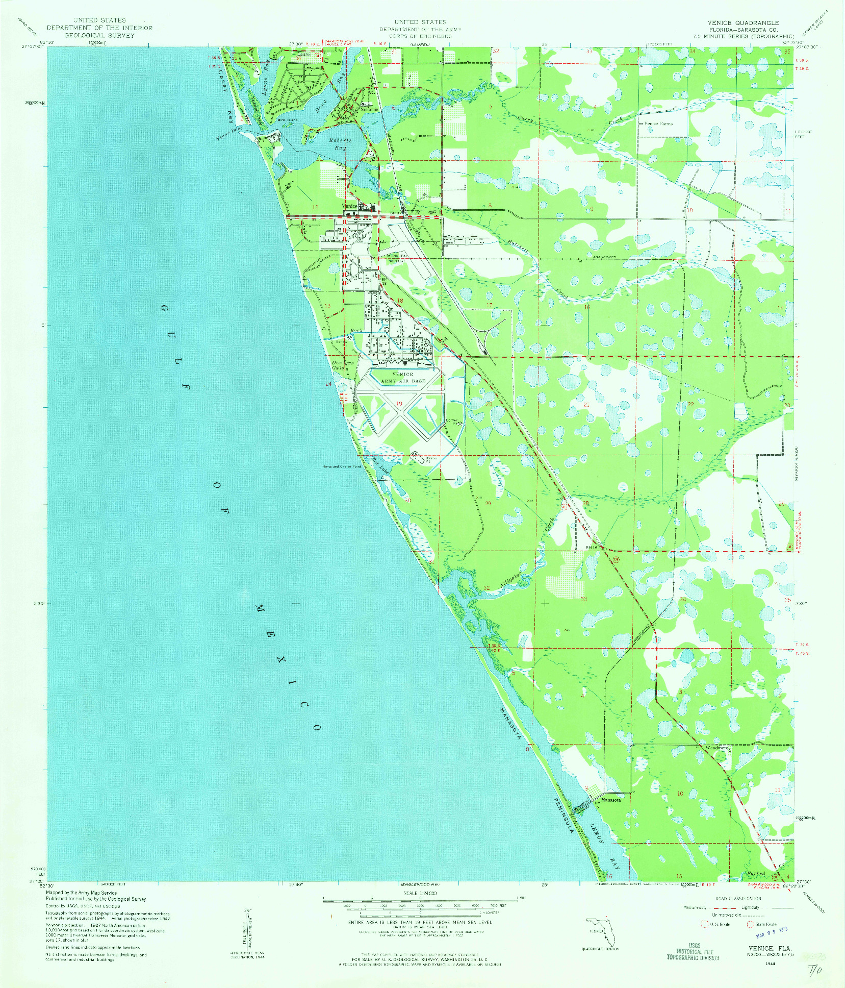 USGS 1:24000-SCALE QUADRANGLE FOR VENICE, FL 1944