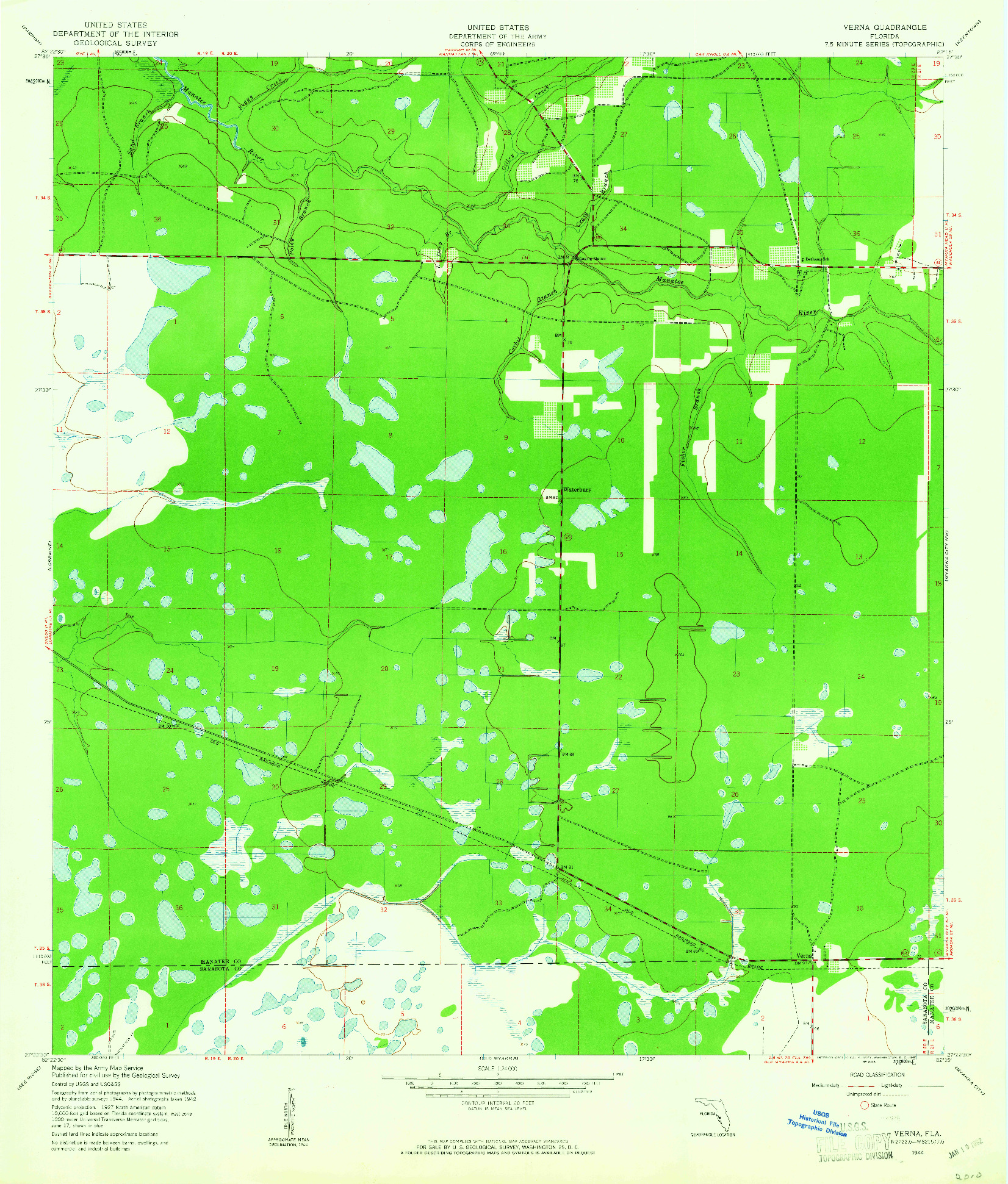 USGS 1:24000-SCALE QUADRANGLE FOR VERNA, FL 1944