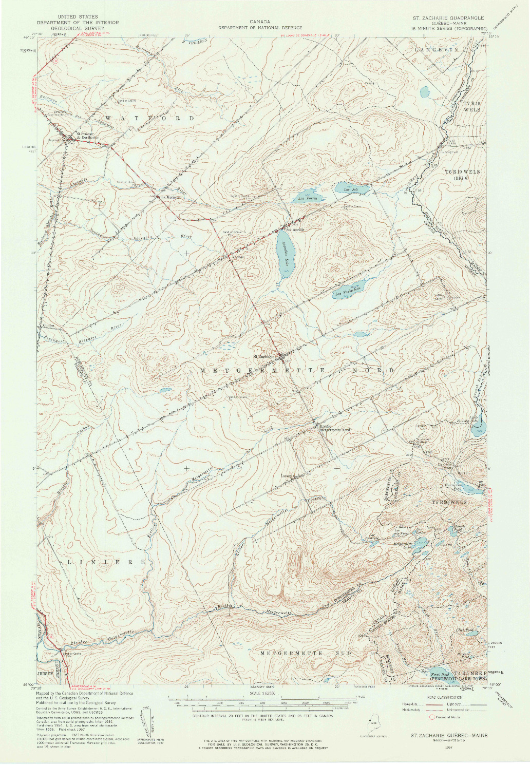 USGS 1:62500-SCALE QUADRANGLE FOR SAINT ZACHARIE, ME 1957