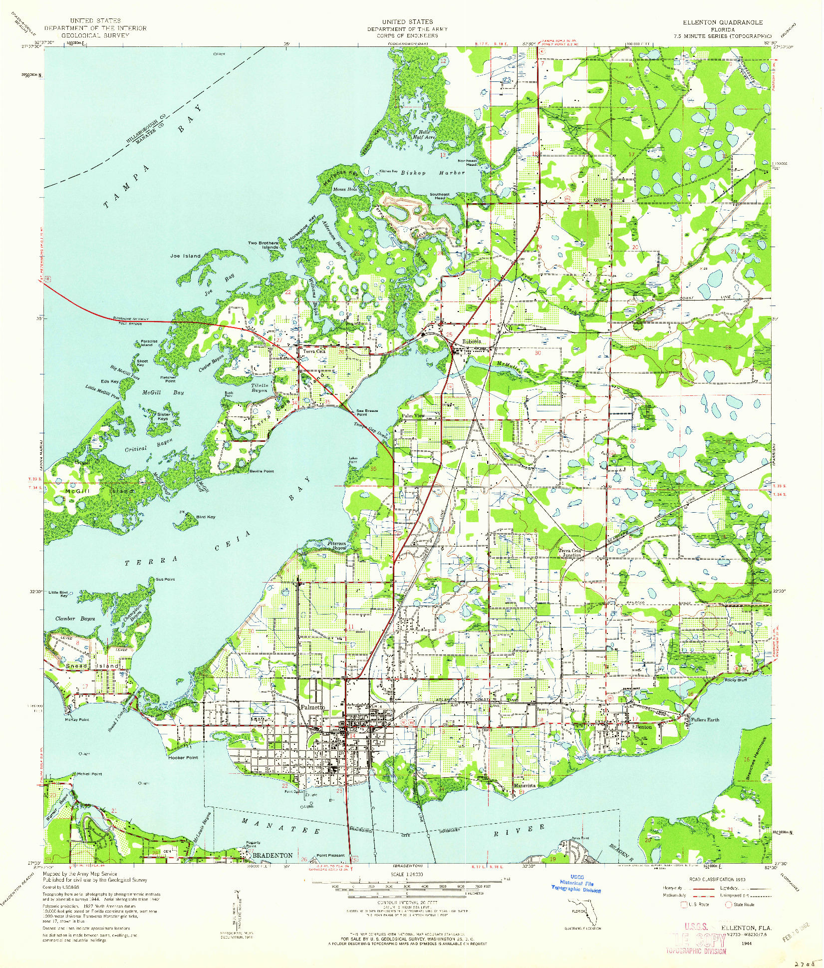 USGS 1:24000-SCALE QUADRANGLE FOR ELLENTON, FL 1944