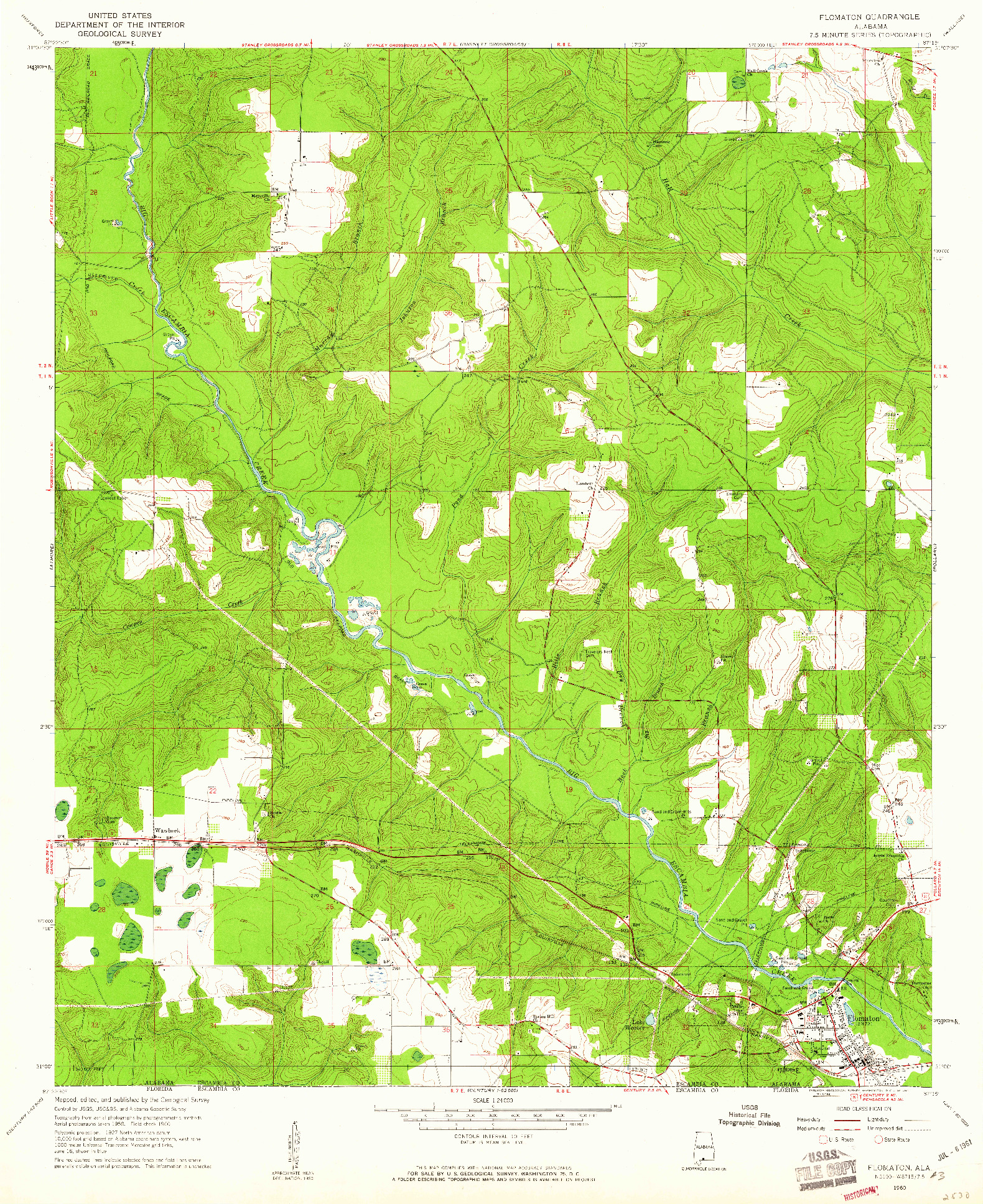 USGS 1:24000-SCALE QUADRANGLE FOR FLOMATON, AL 1960