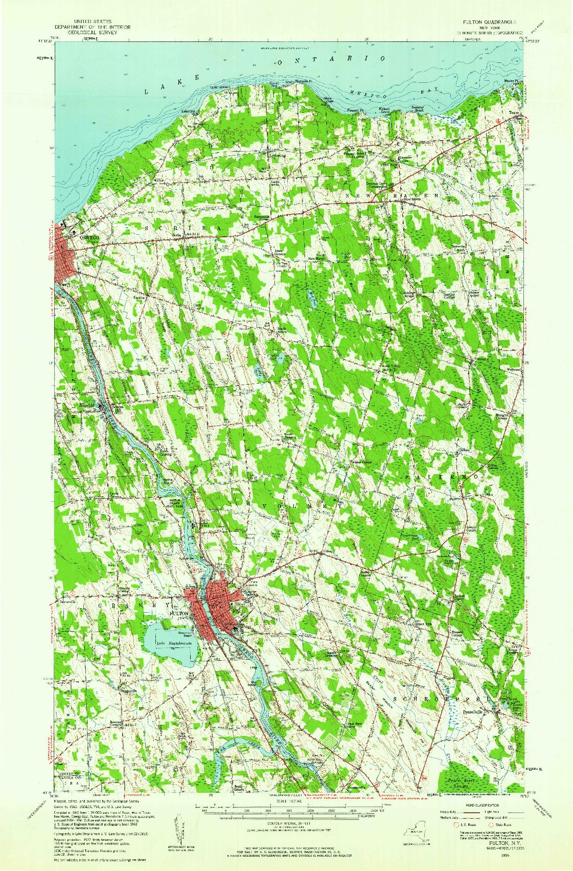 USGS 1:62500-SCALE QUADRANGLE FOR FULTON, NY 1956