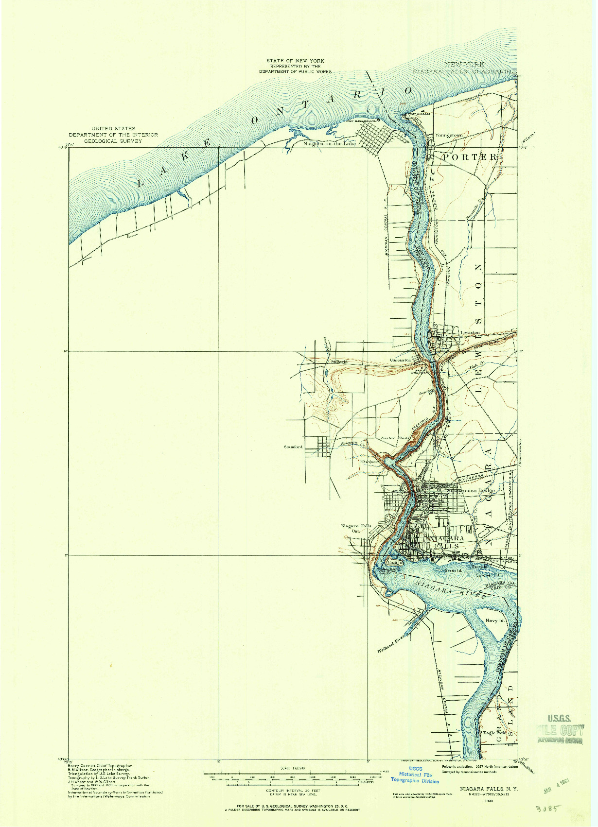 USGS 1:62500-SCALE QUADRANGLE FOR NIAGARA FALLS, NY 1900