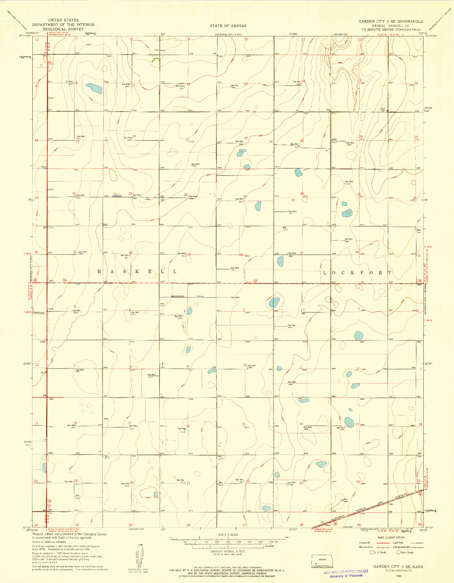 USGS 1:24000-SCALE QUADRANGLE FOR GARDEN CITY 3 SE, KS 1960