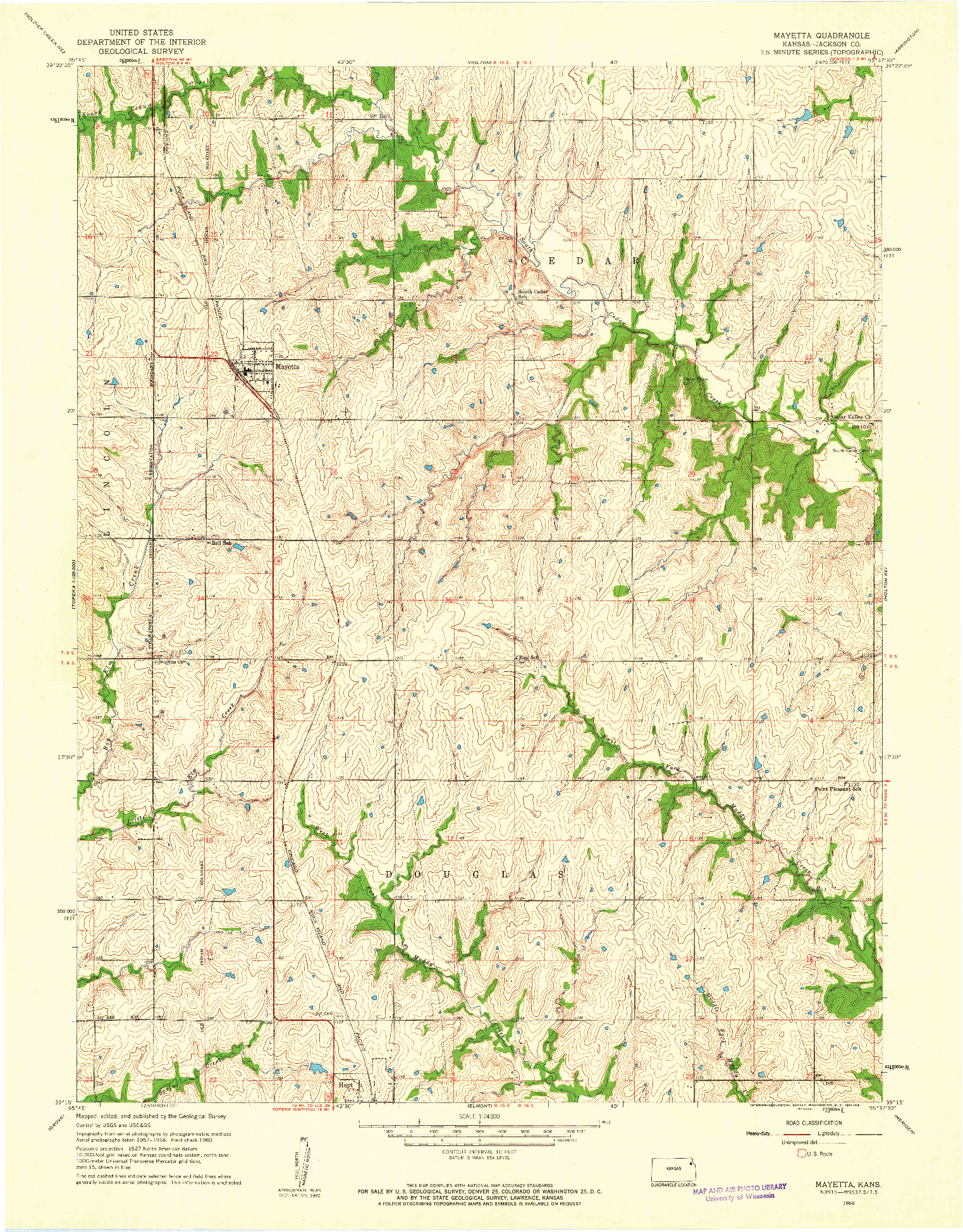 USGS 1:24000-SCALE QUADRANGLE FOR MAYETTA, KS 1960