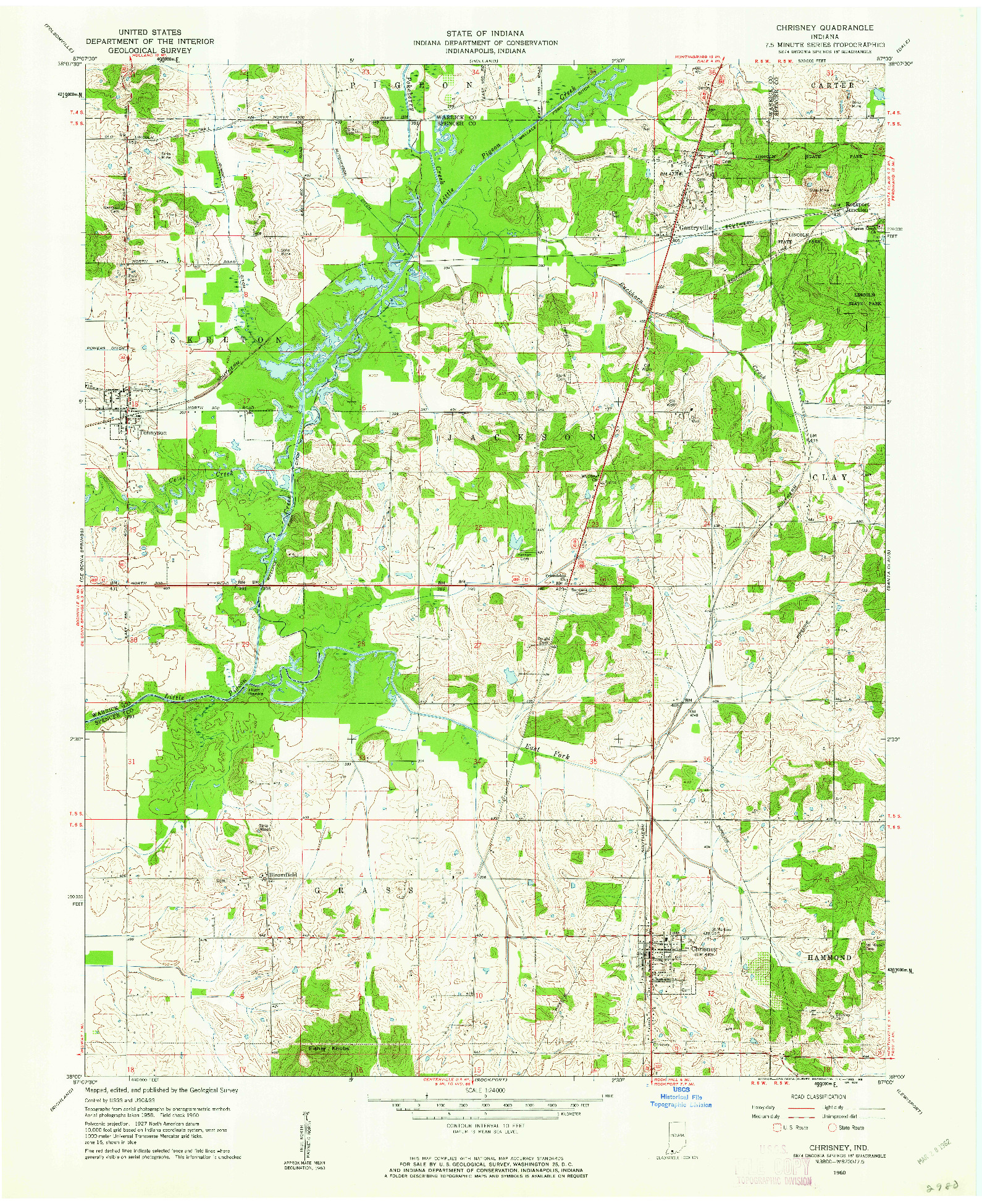 USGS 1:24000-SCALE QUADRANGLE FOR CHRISNEY, IN 1960